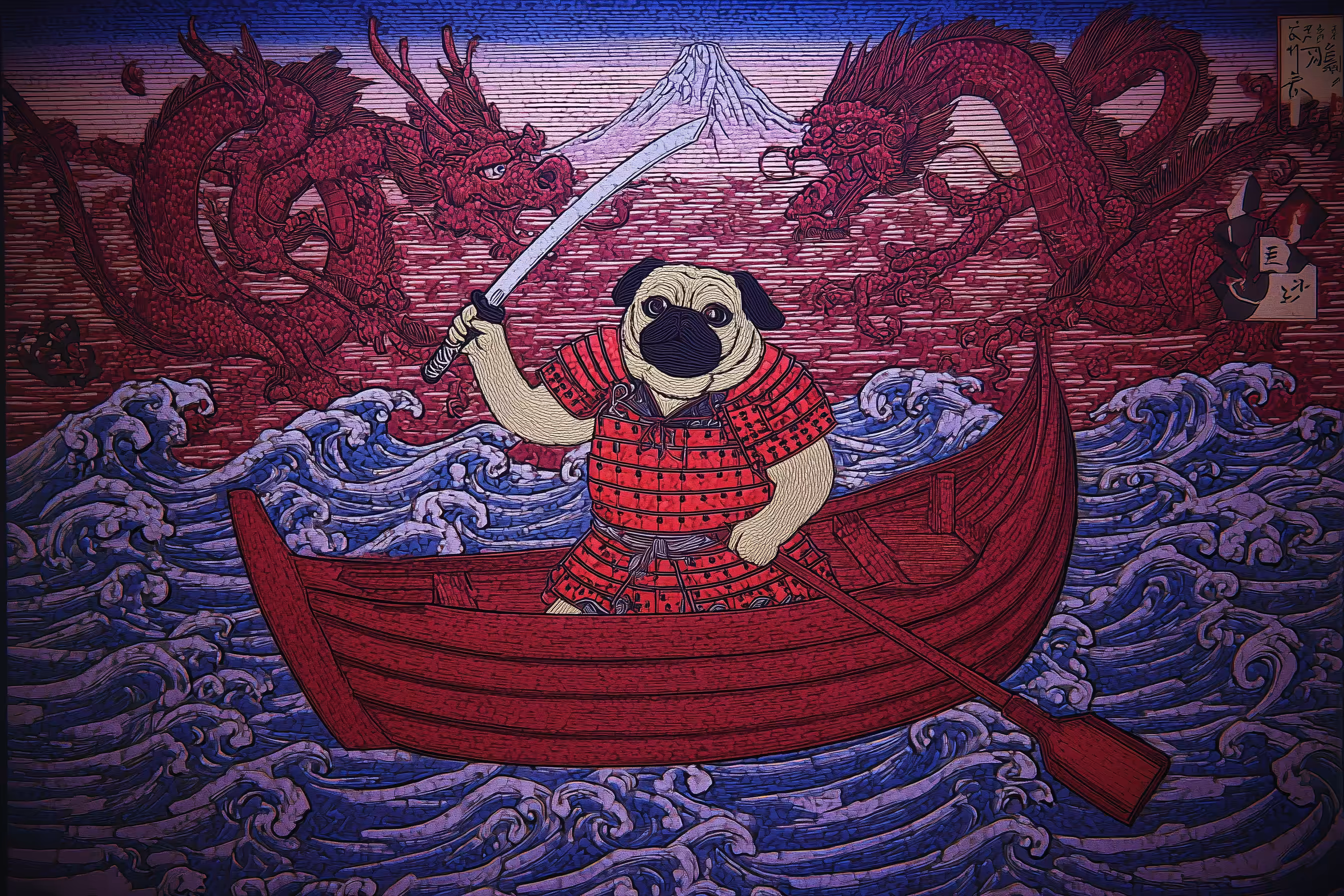 Brave Samurai Pug dragons conqueror #1
