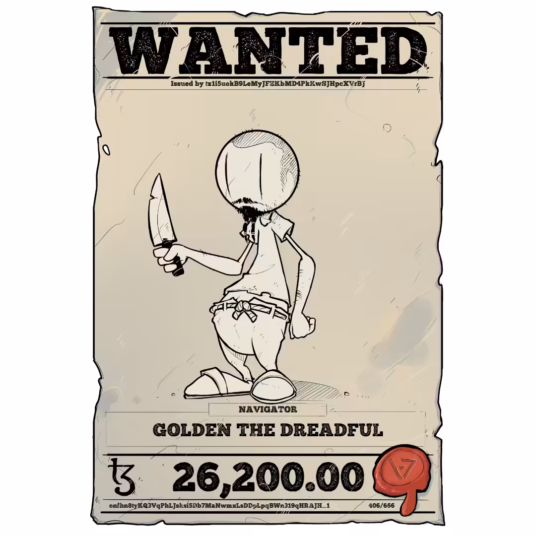 GOLDEN THE DREADFUL | TEZOS PIRATE 406/666