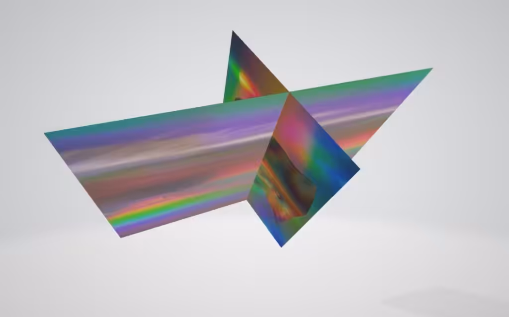 Agog 4 Planes Intersecting IridOrange
