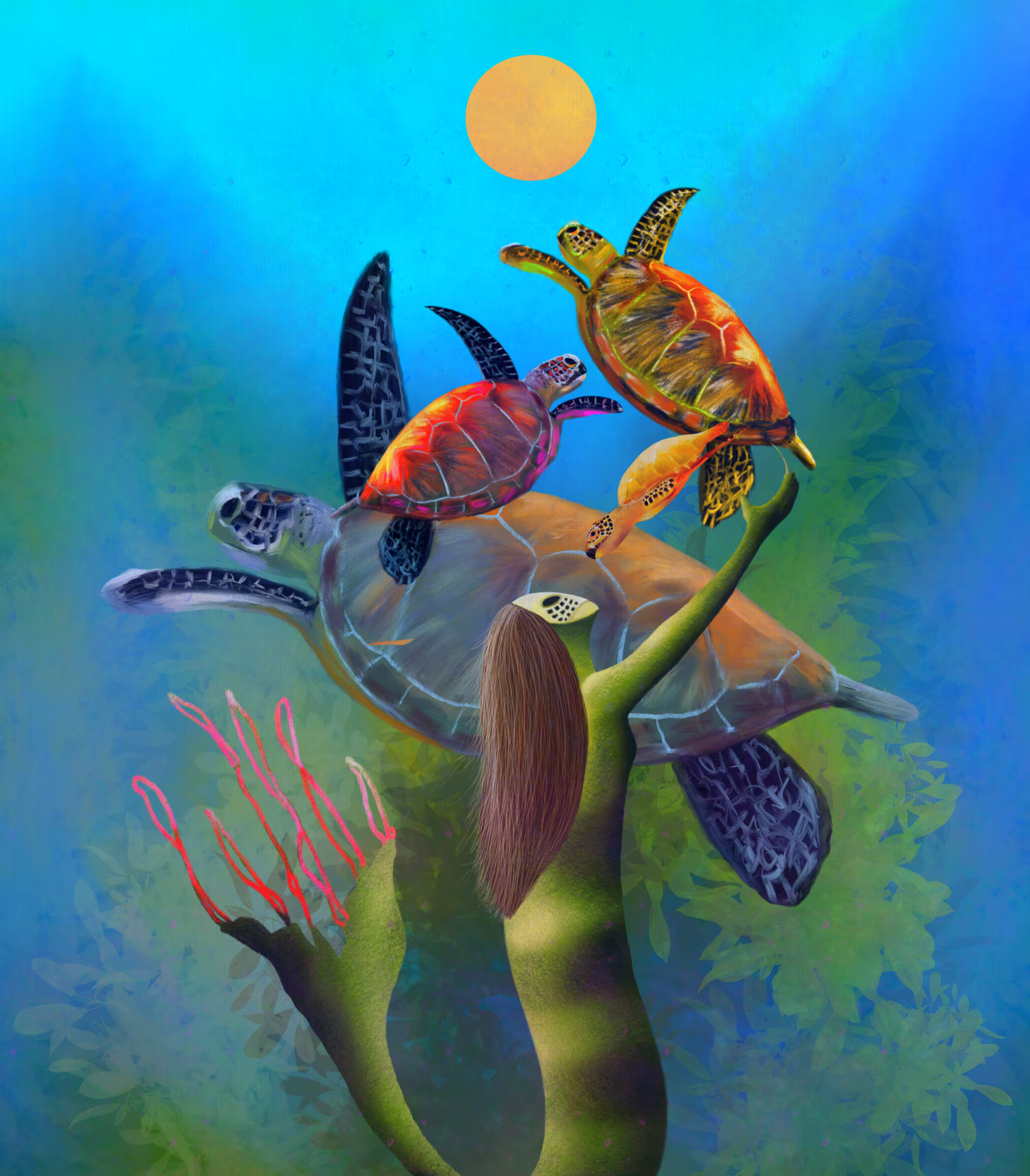 Dancing with Sea turtles 