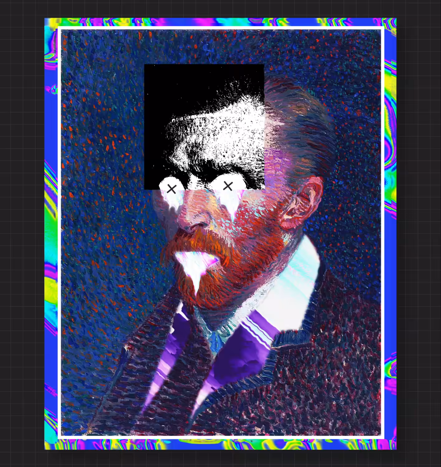Glitch Face / Van Gogh Autoportrait