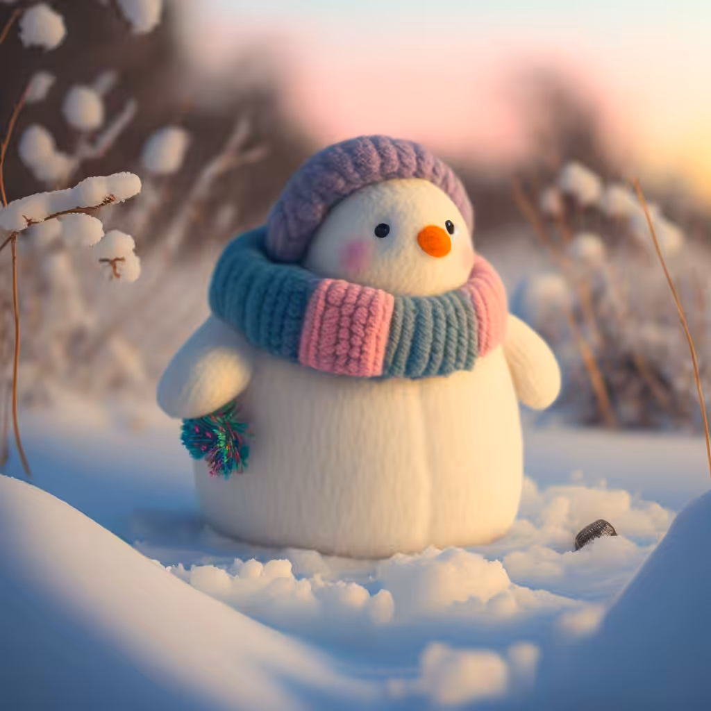 Snowman in the forest