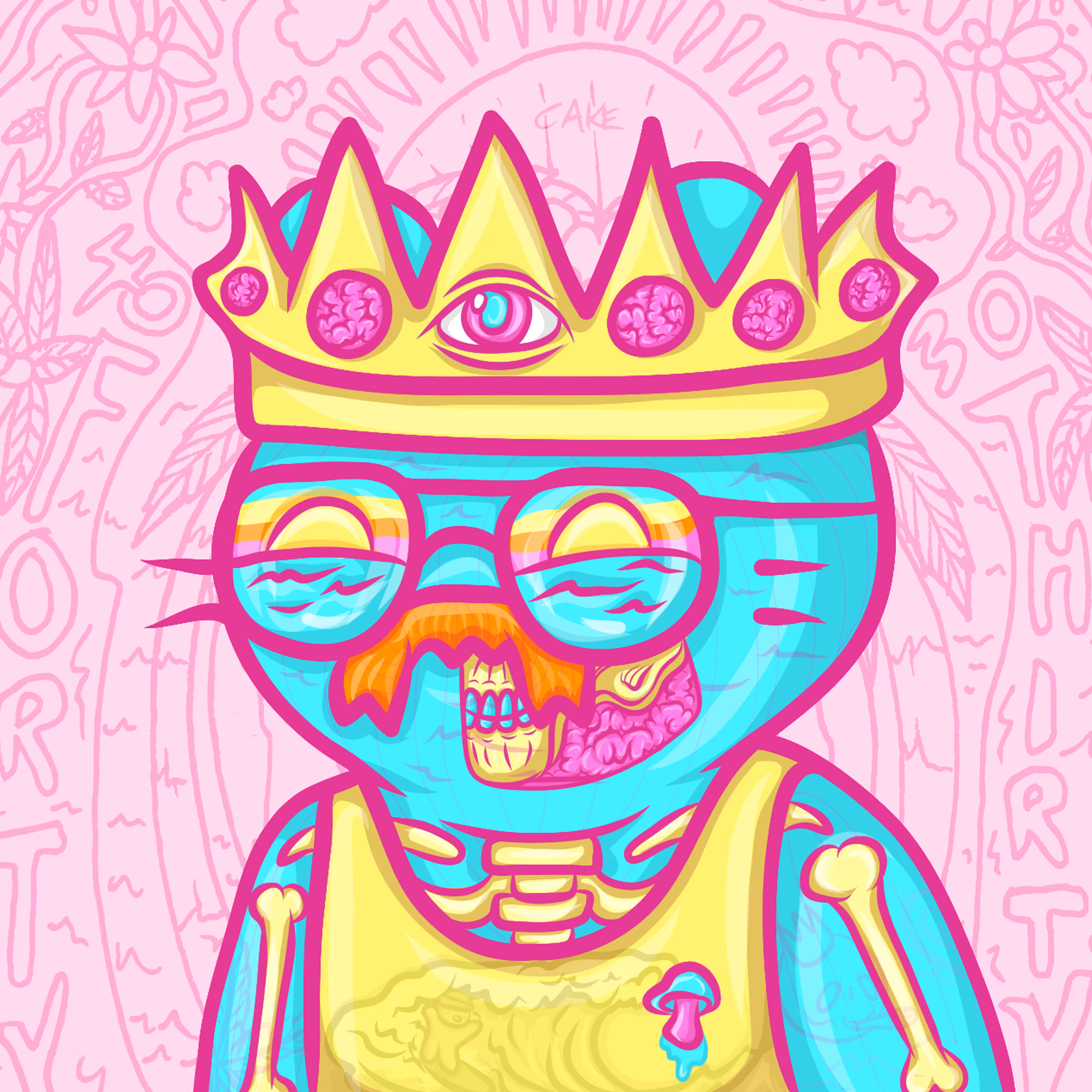 Cake'd Cool Cat #7105 - Mind Surfer