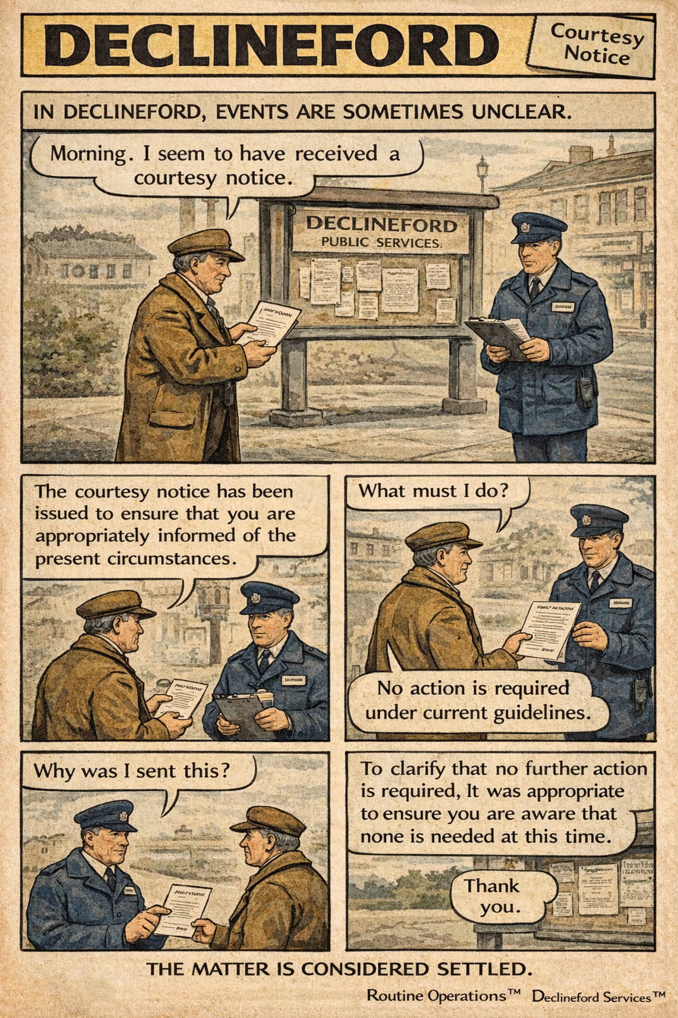 Declineford Notice Strip™ – Courtesy Notice