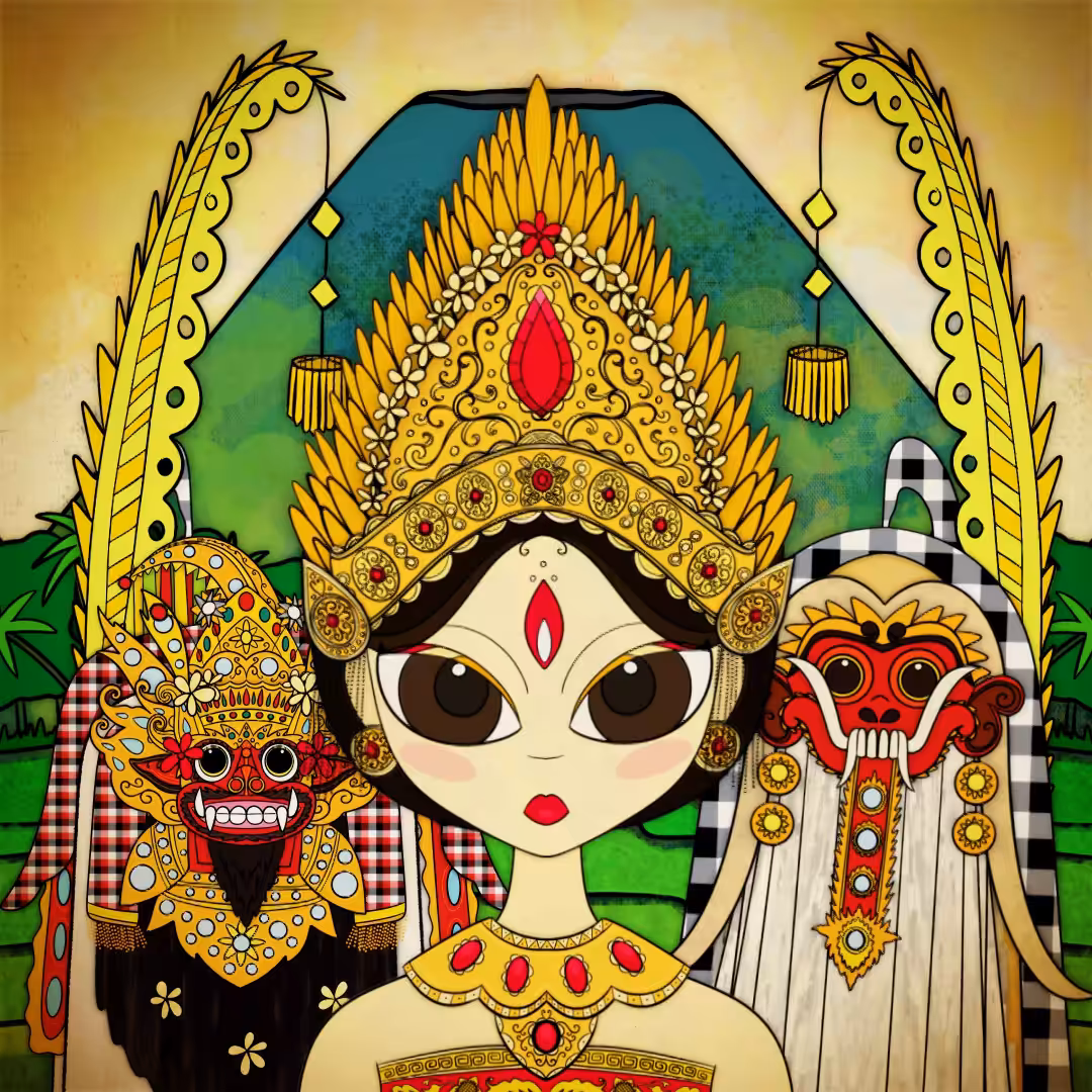 An Indonesian Girl: Tari Pendet and Barong from Bali