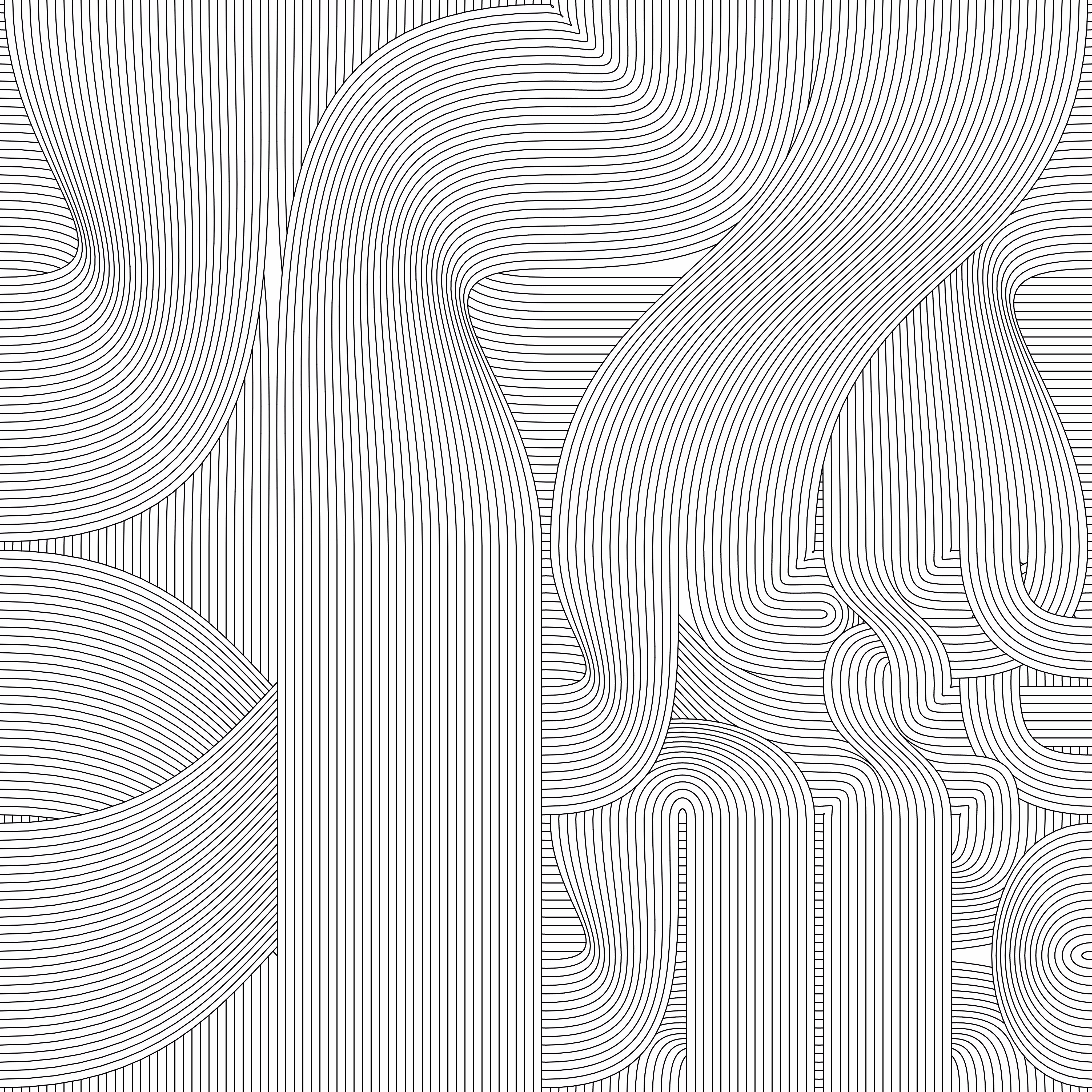 Multi-scale bezier Truchet tiles #4