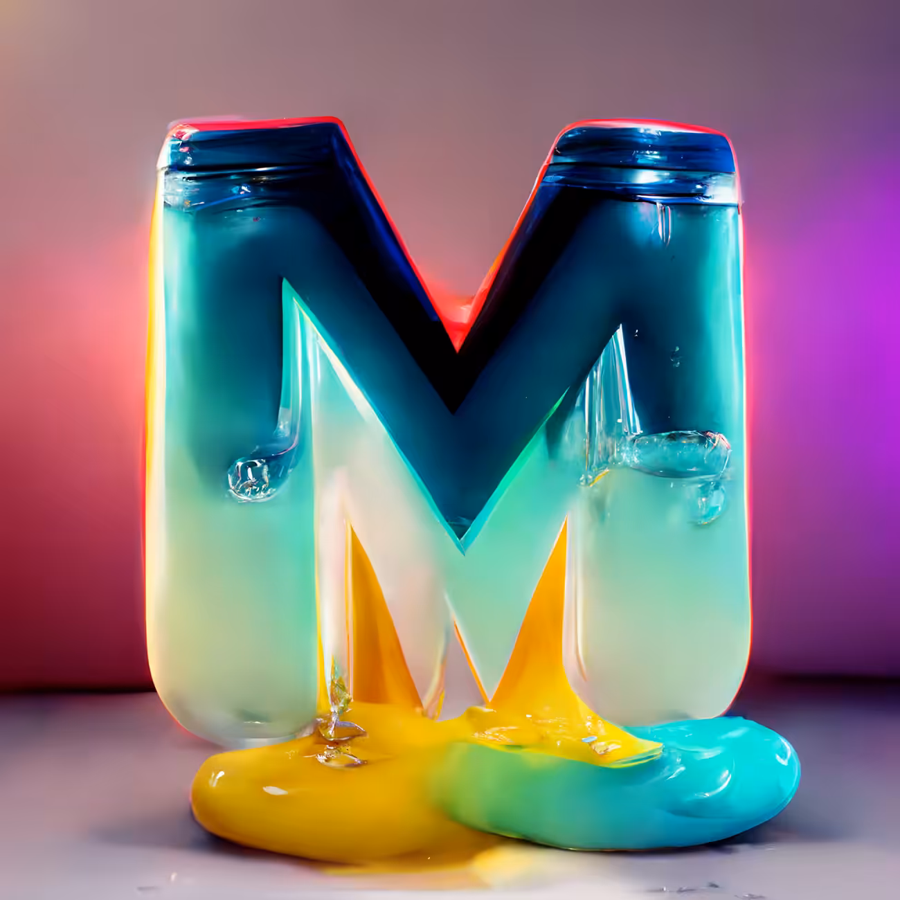 Shiny Liquid Alphabet Series - M