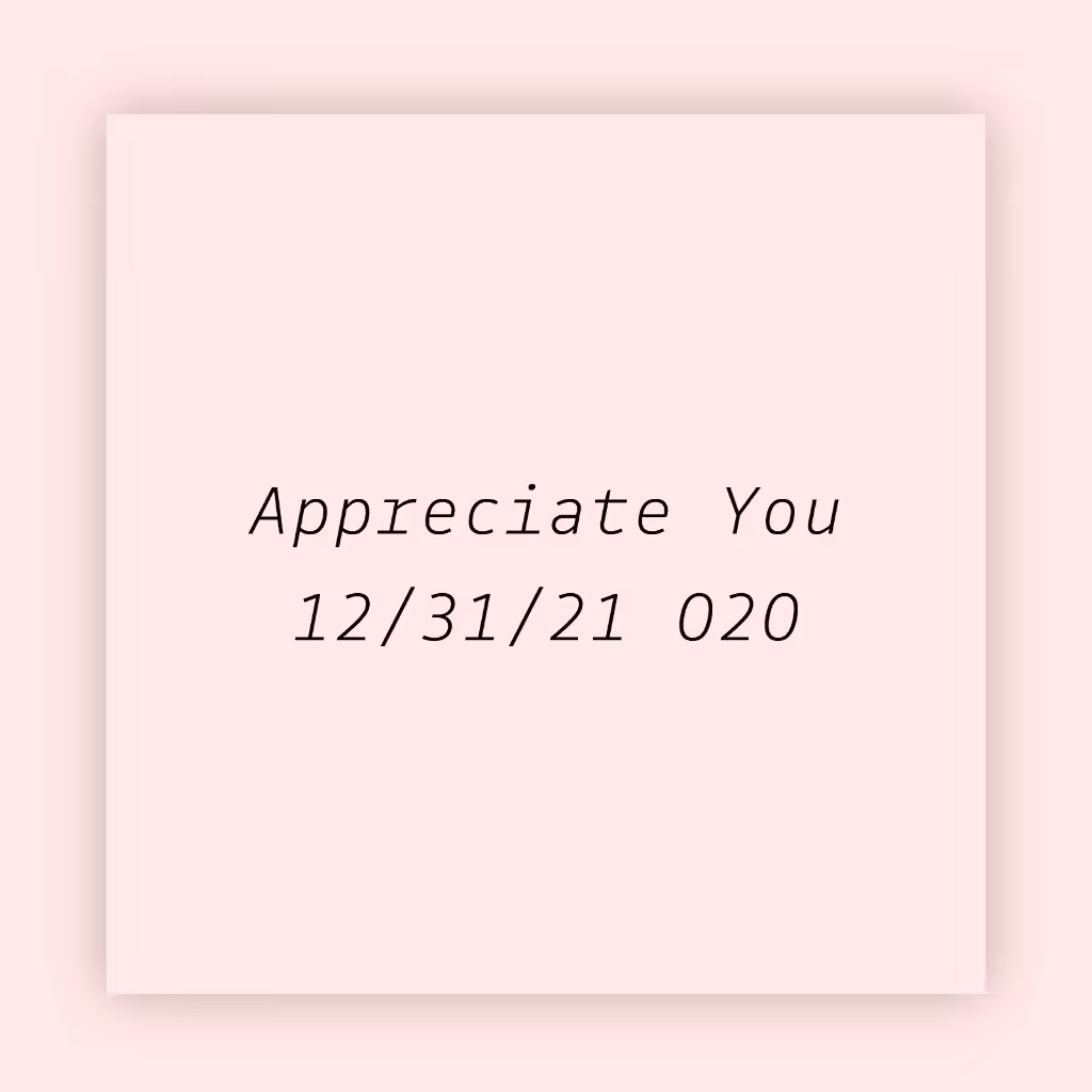 Appreciate You 020
