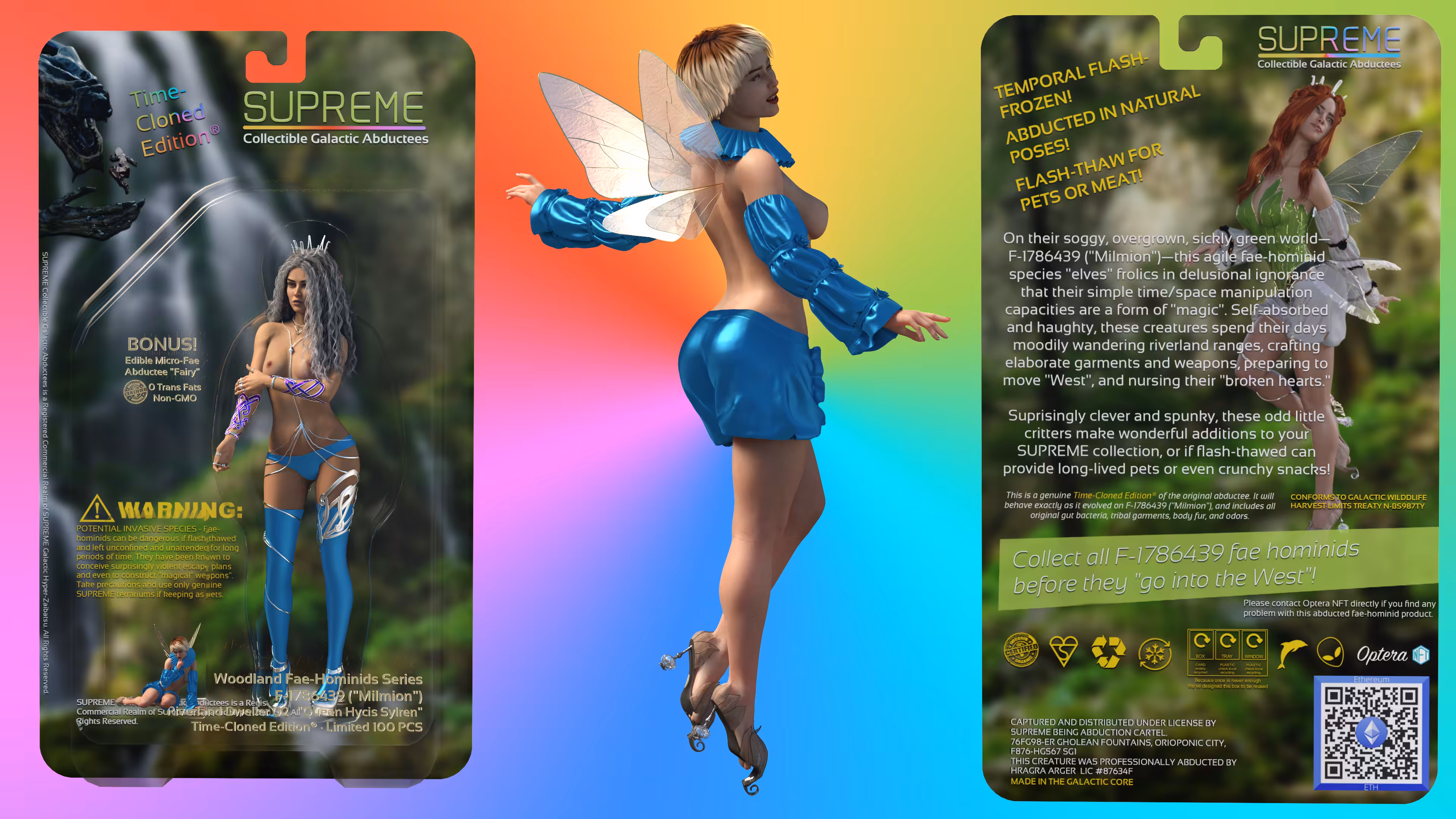 Galactic Abductees • Series 02 • Woodland Fae-Hominids of Milmion • #02 - Queen Hycis Sylren Time-Cloned Edition® • Official Promo
