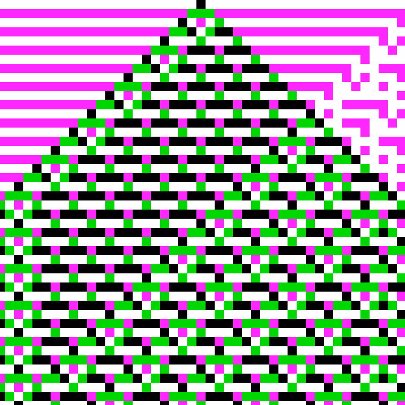 RGB Elementary Cellular Automaton #538