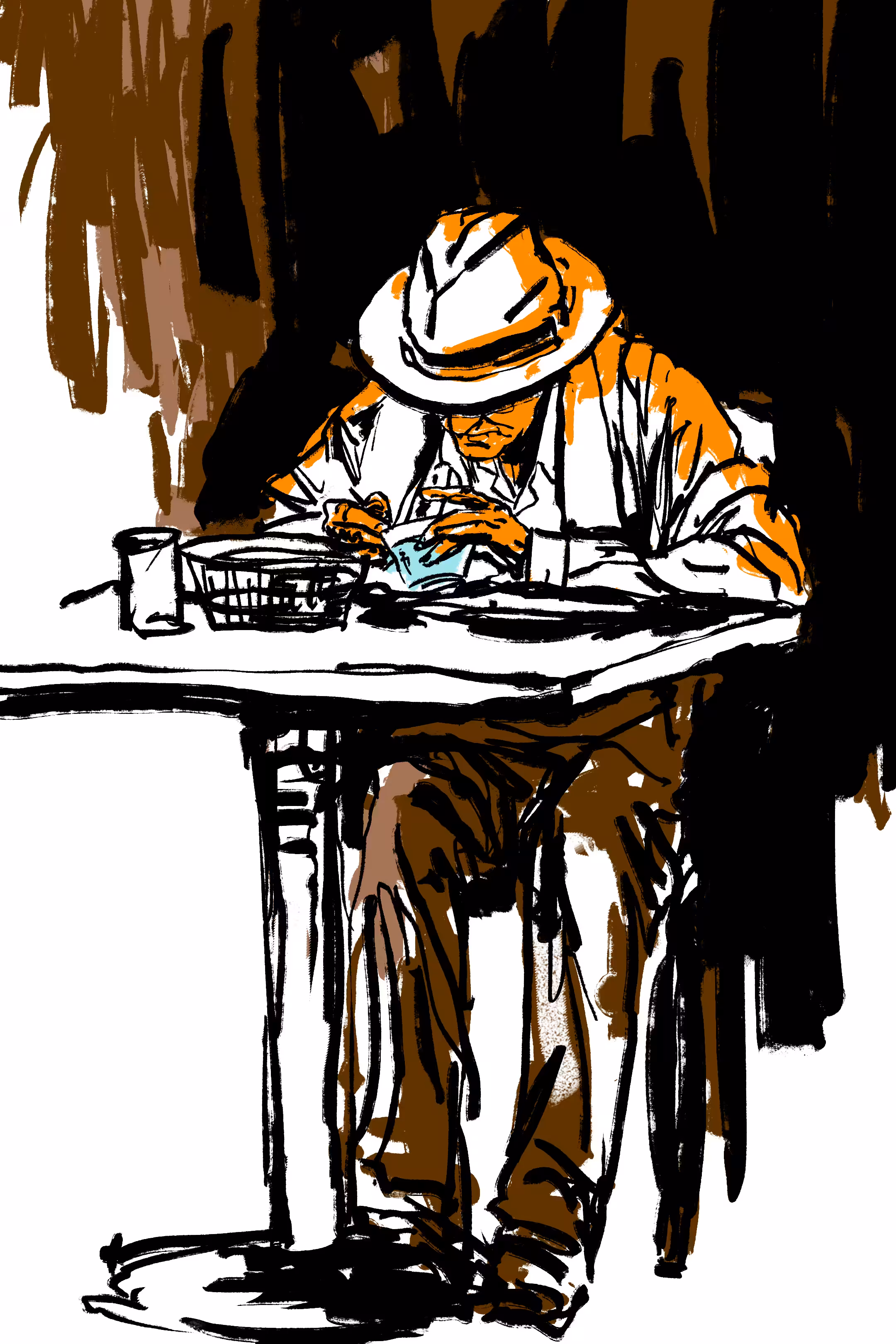 Old man and ice cream