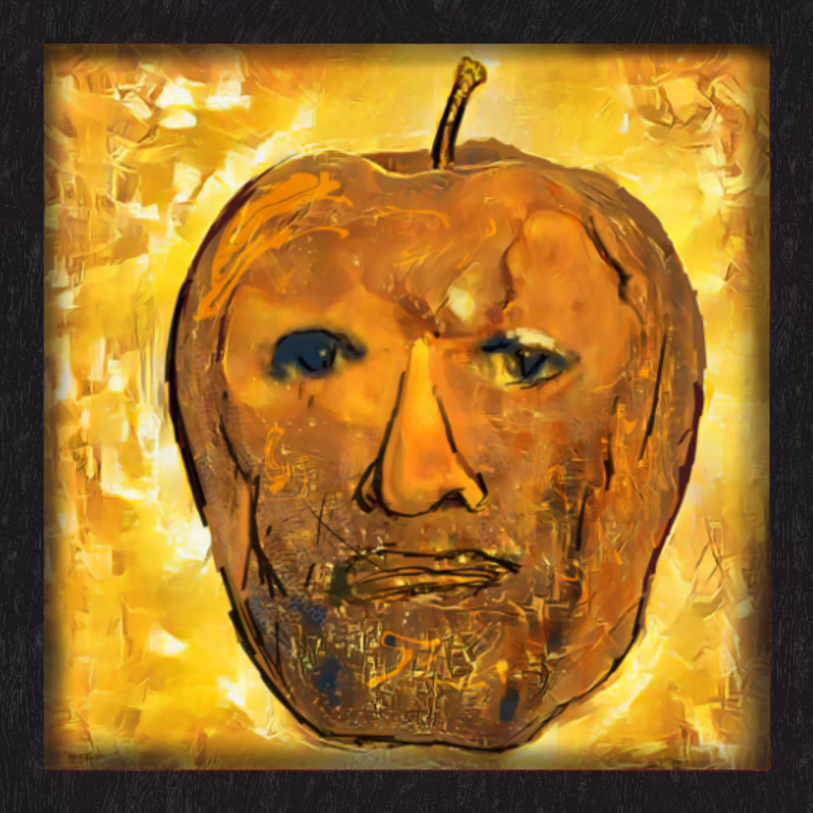 Jesus Apple Black Frame