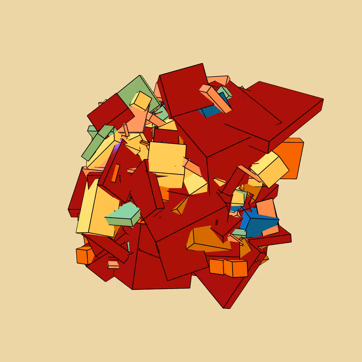 Asymmetric stacked boxes #20