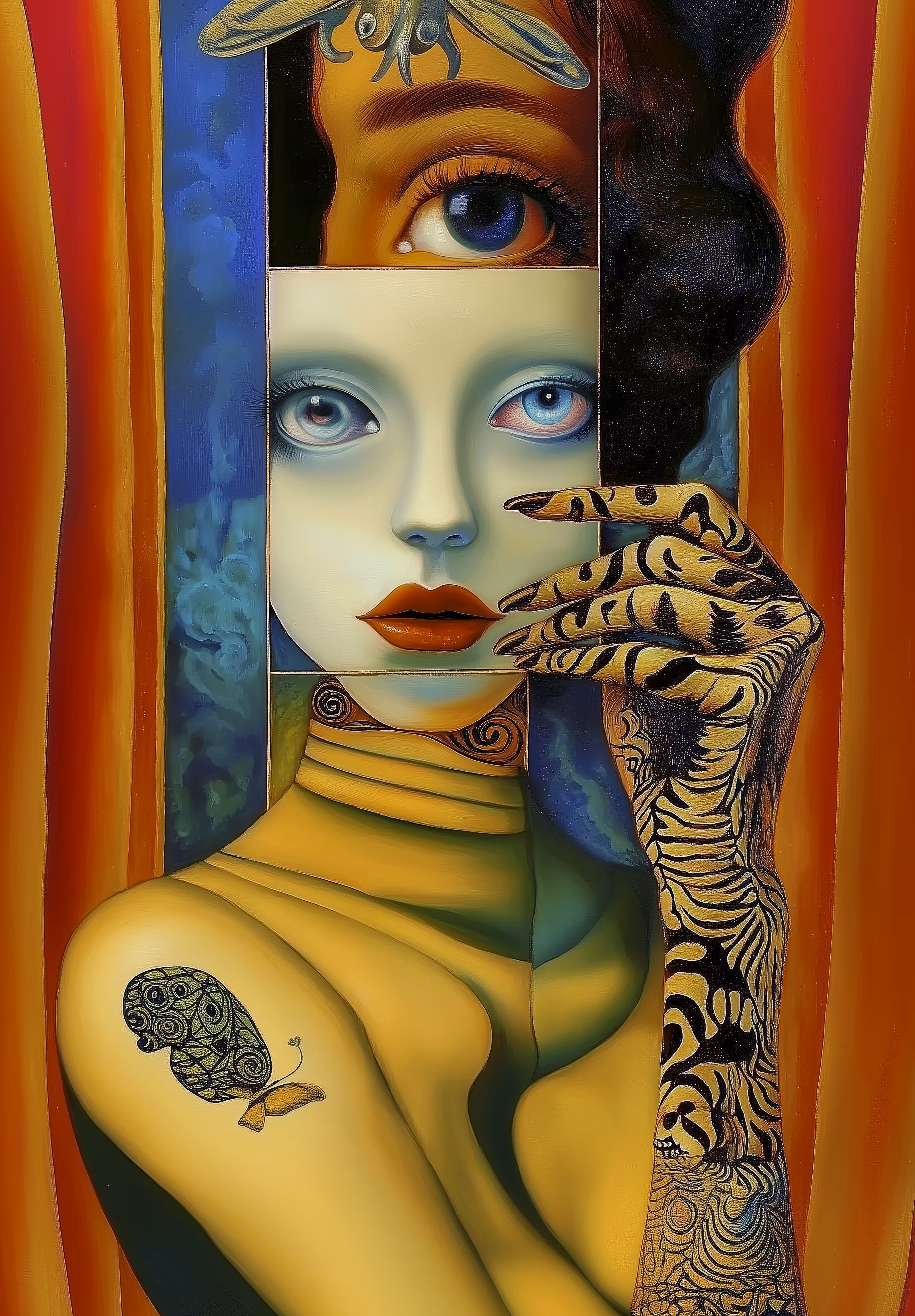 Funny Insects and the Antique Geometric Woman