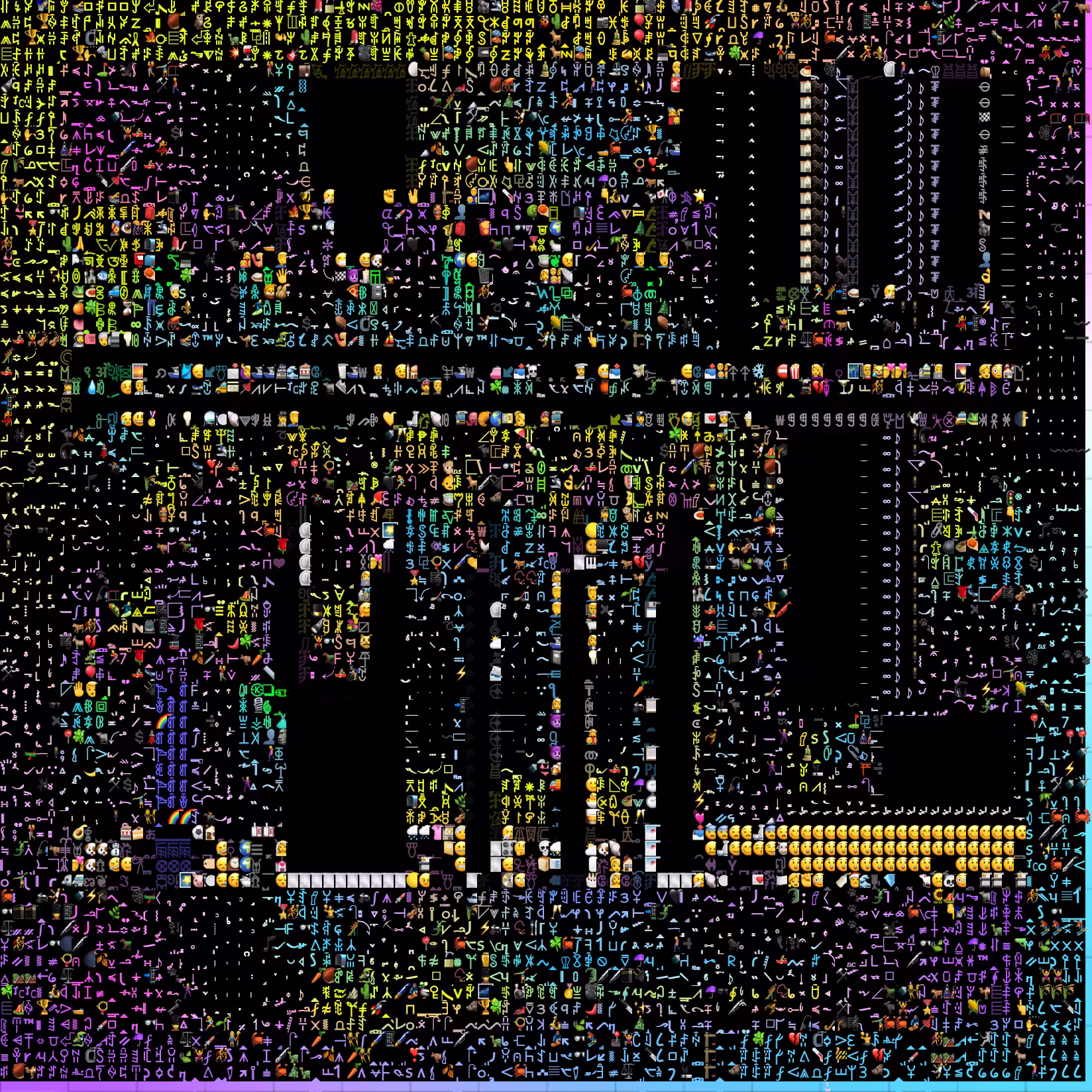 una serie de interfaces repartidas entre un mar de letritas