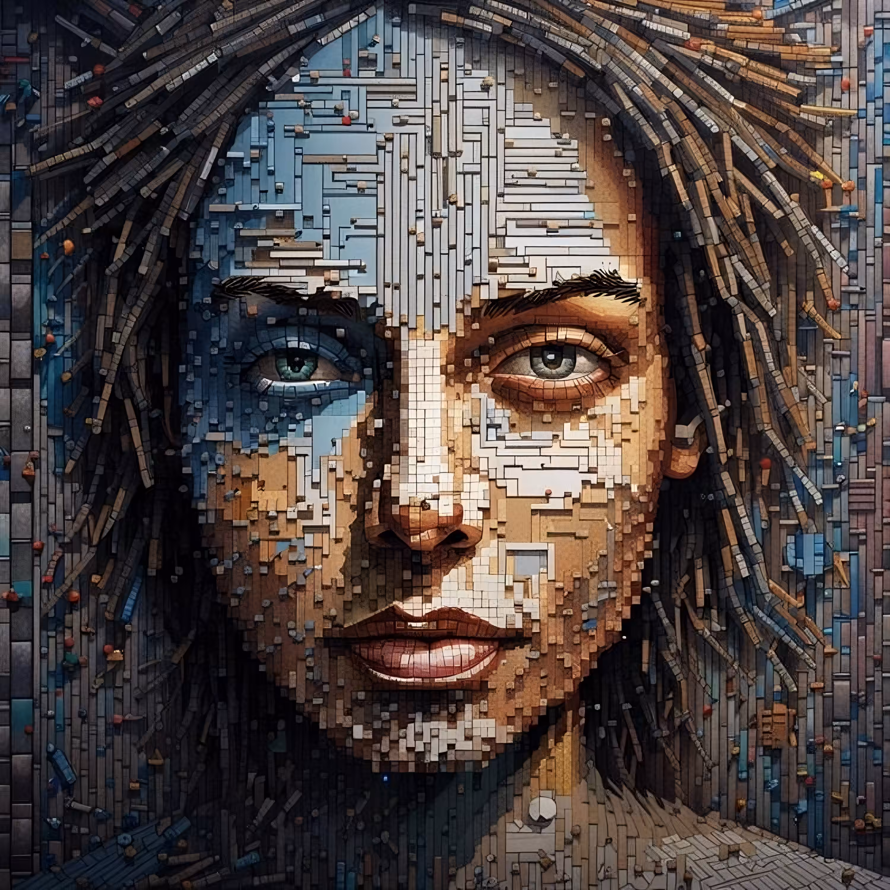 Mosaic and pixel face 
