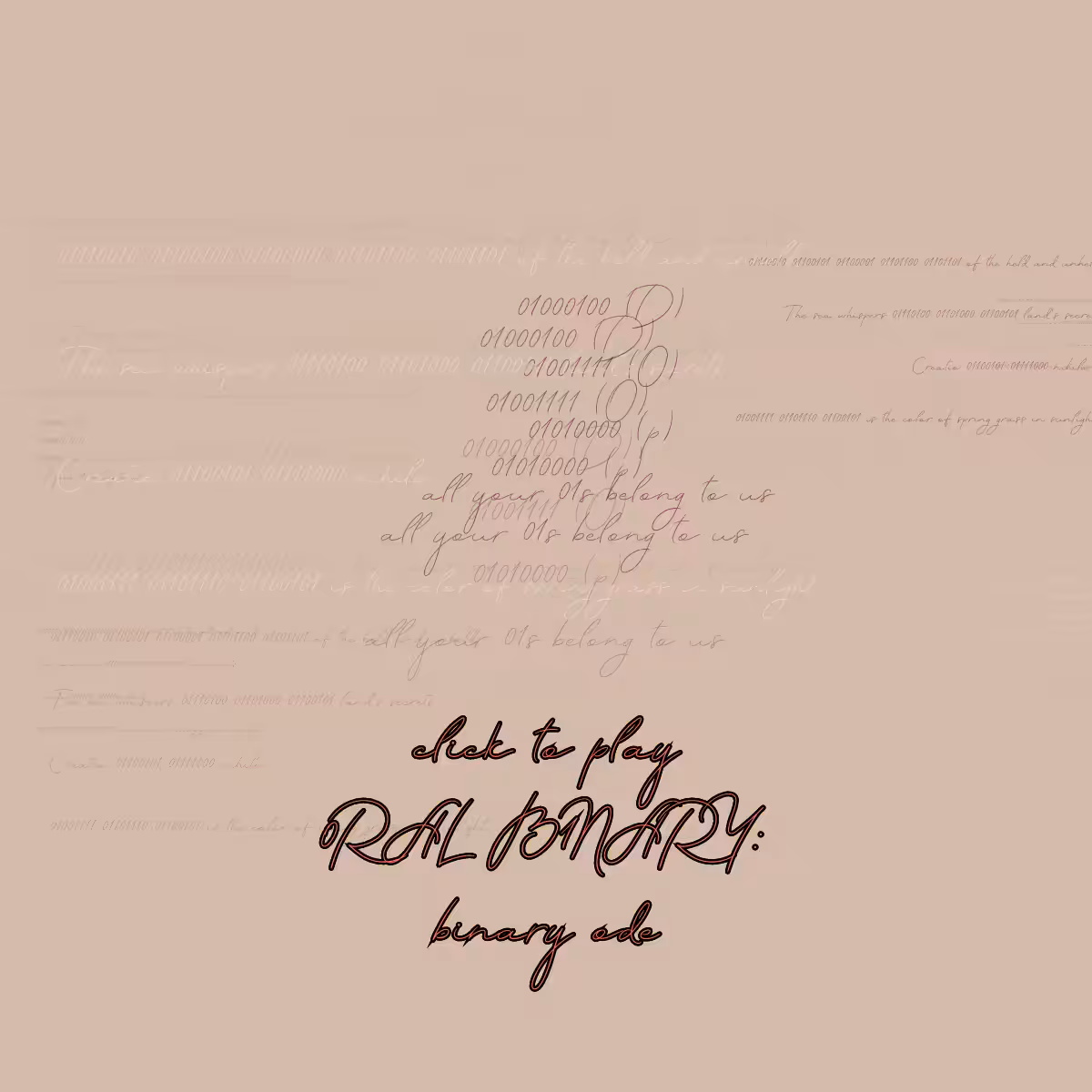 0RAL B1NARY: “BINARY ODE” #112