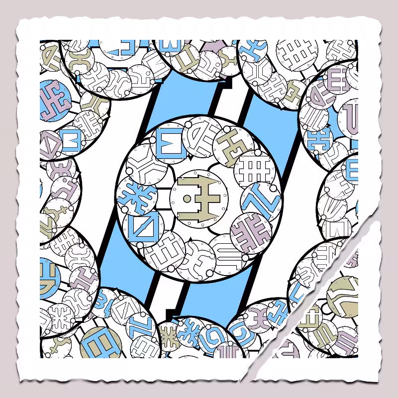 Fractals and fractures -"Alphabetic Signs" #45