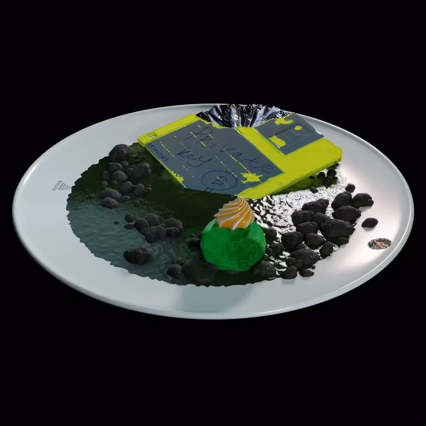 Sculpt plate "Private key" by Koloto