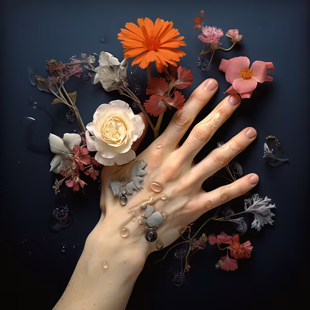 Scanography poster: Hands flower