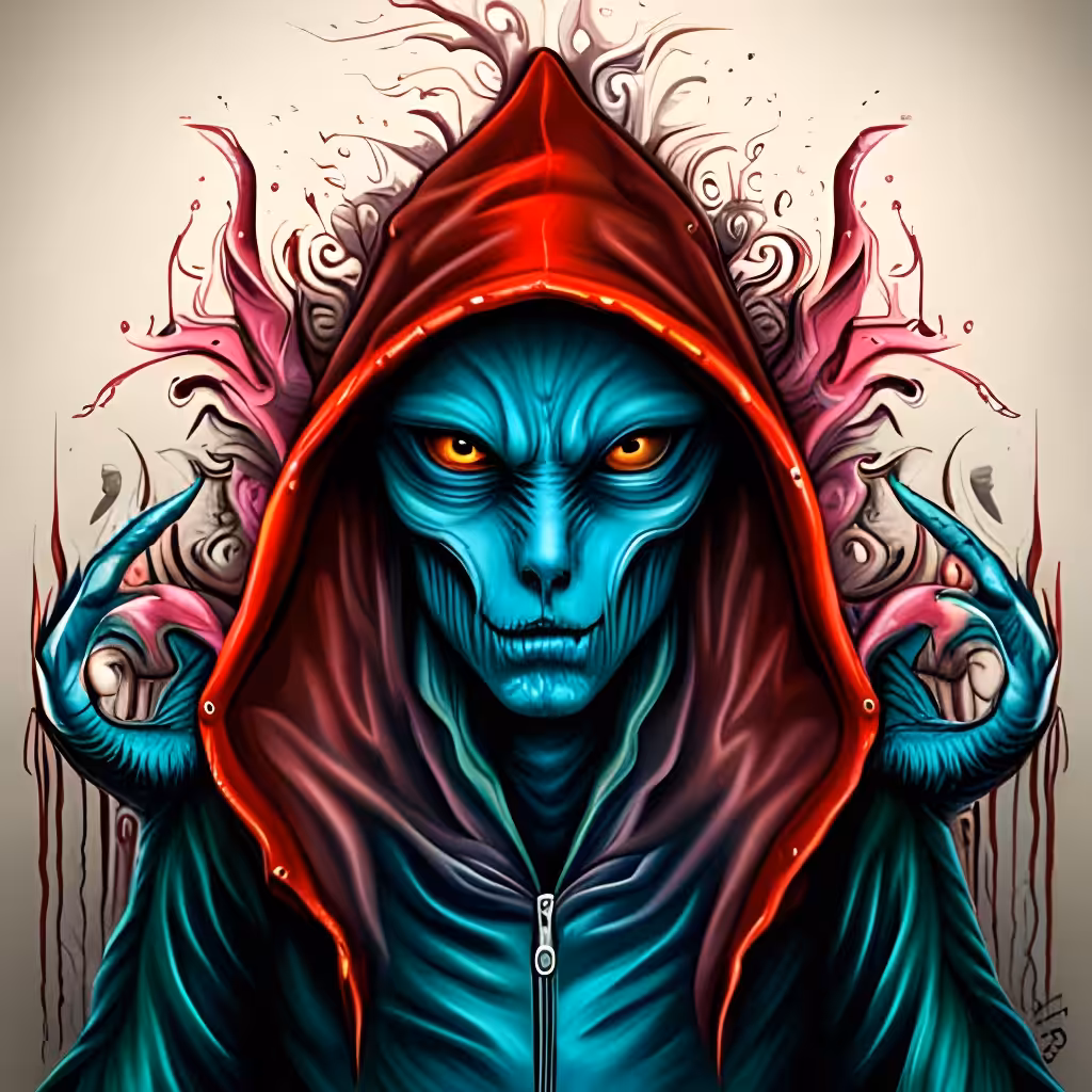 Hooded alien creature 5