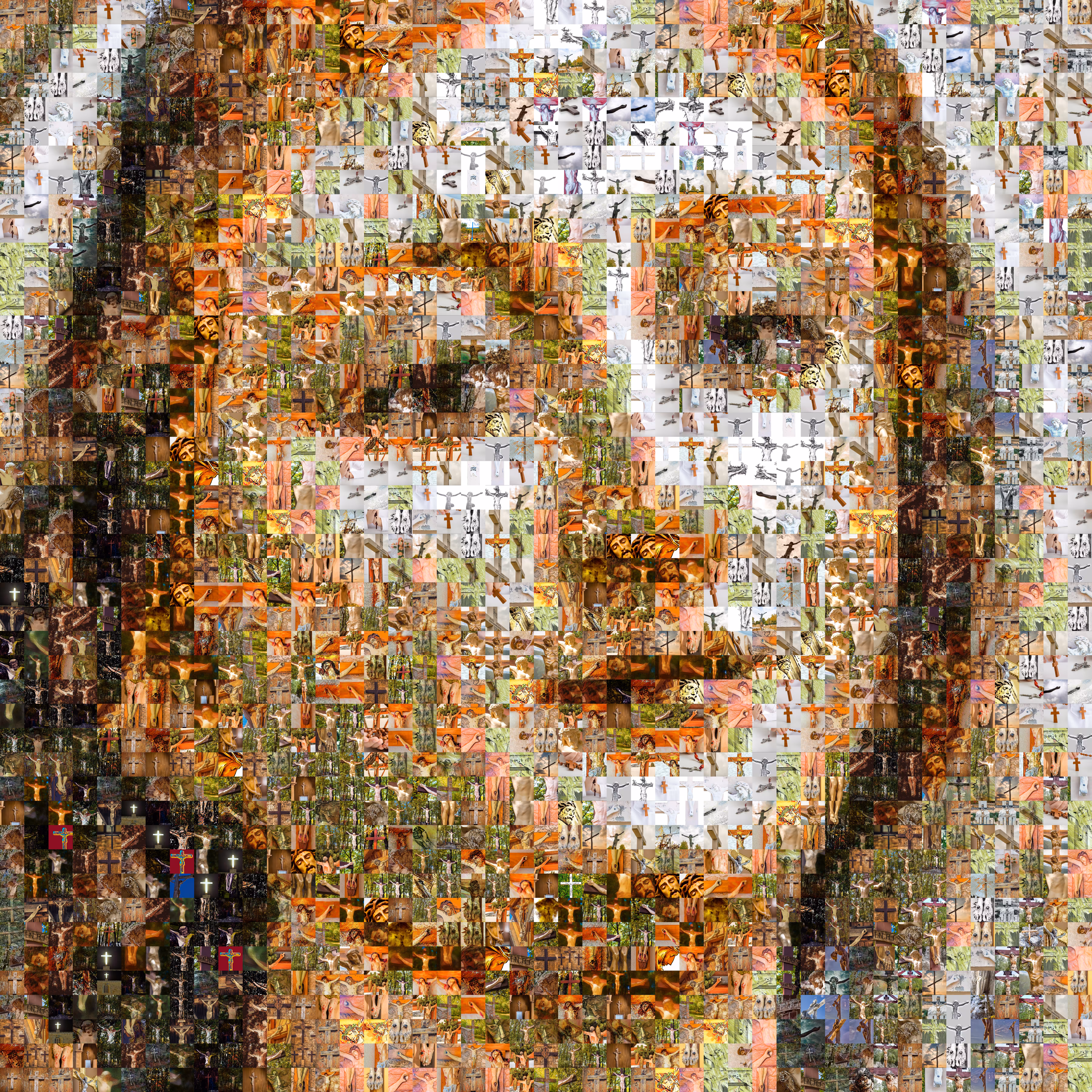 Mosaic of Virgin Mary Cross Meditation - Sacred Passion Collection