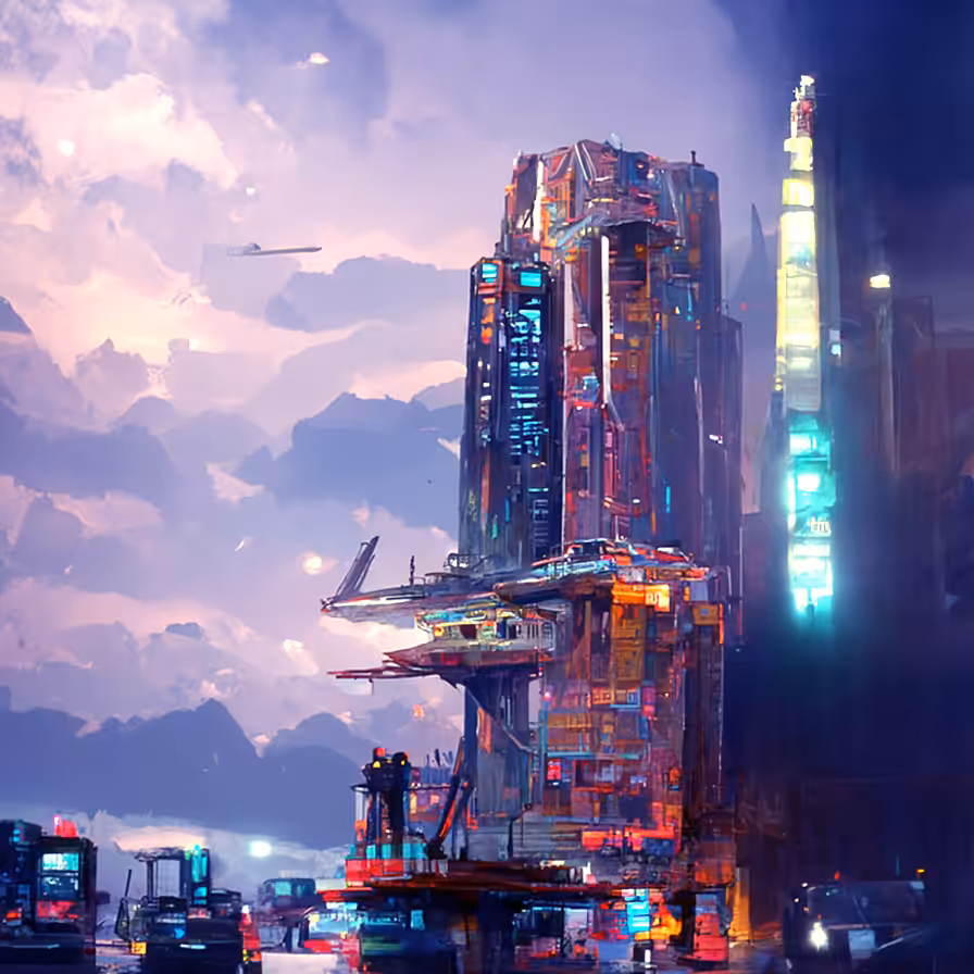 Cyberpunk concept art collection (4 pieces) vol.2