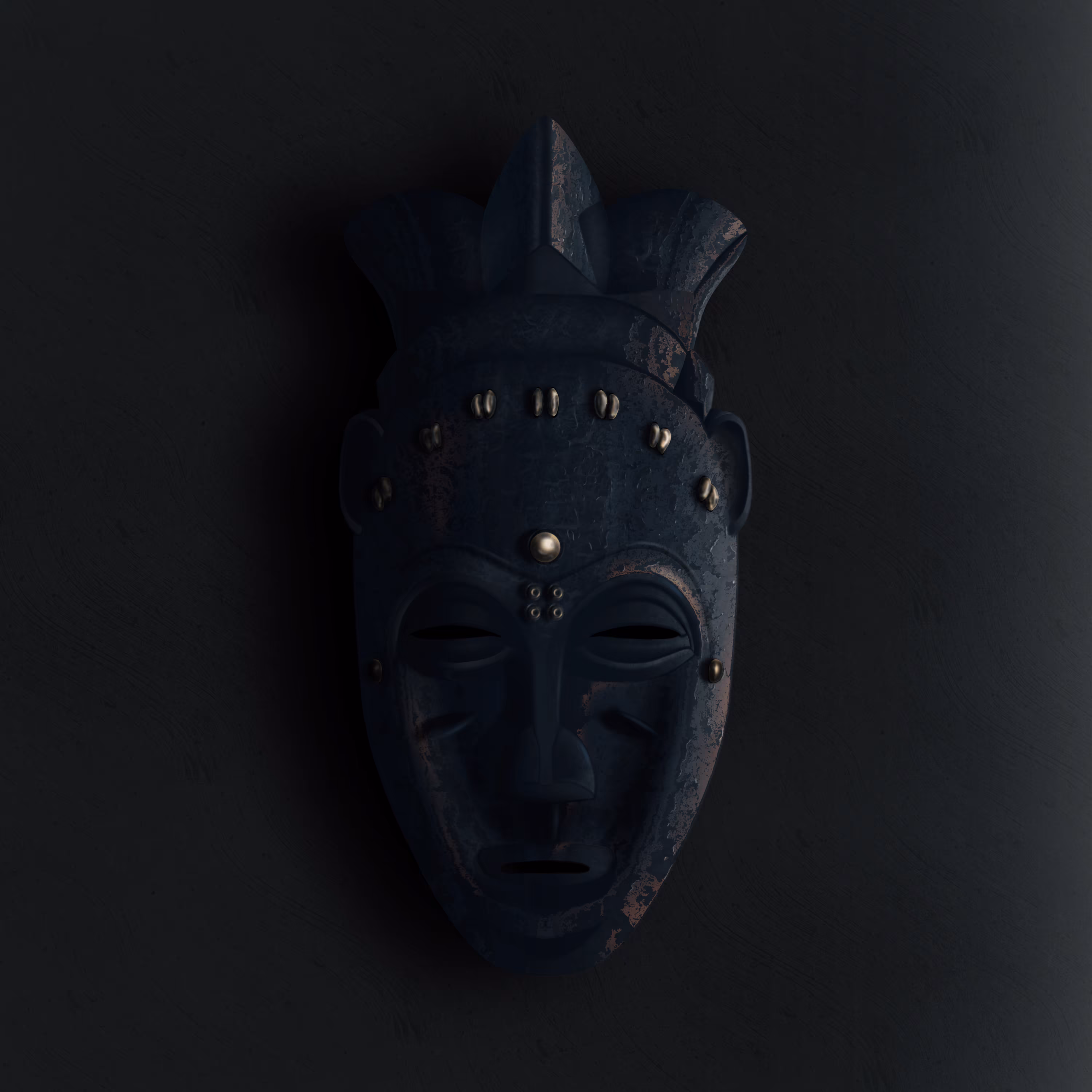 Wooden mask of the Bapunu (Uréwé) people, Gabon. No. 4/5
