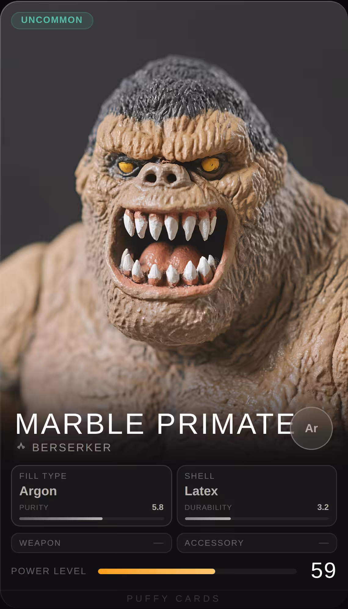 Puffy Cards: Marble Primate