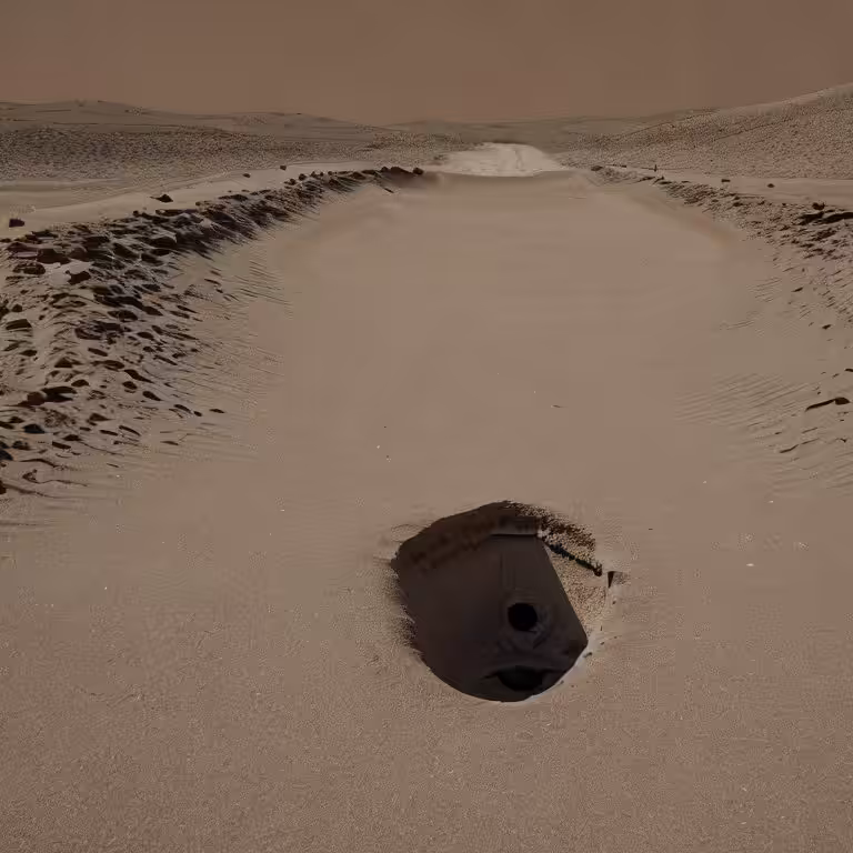 Hole and road.