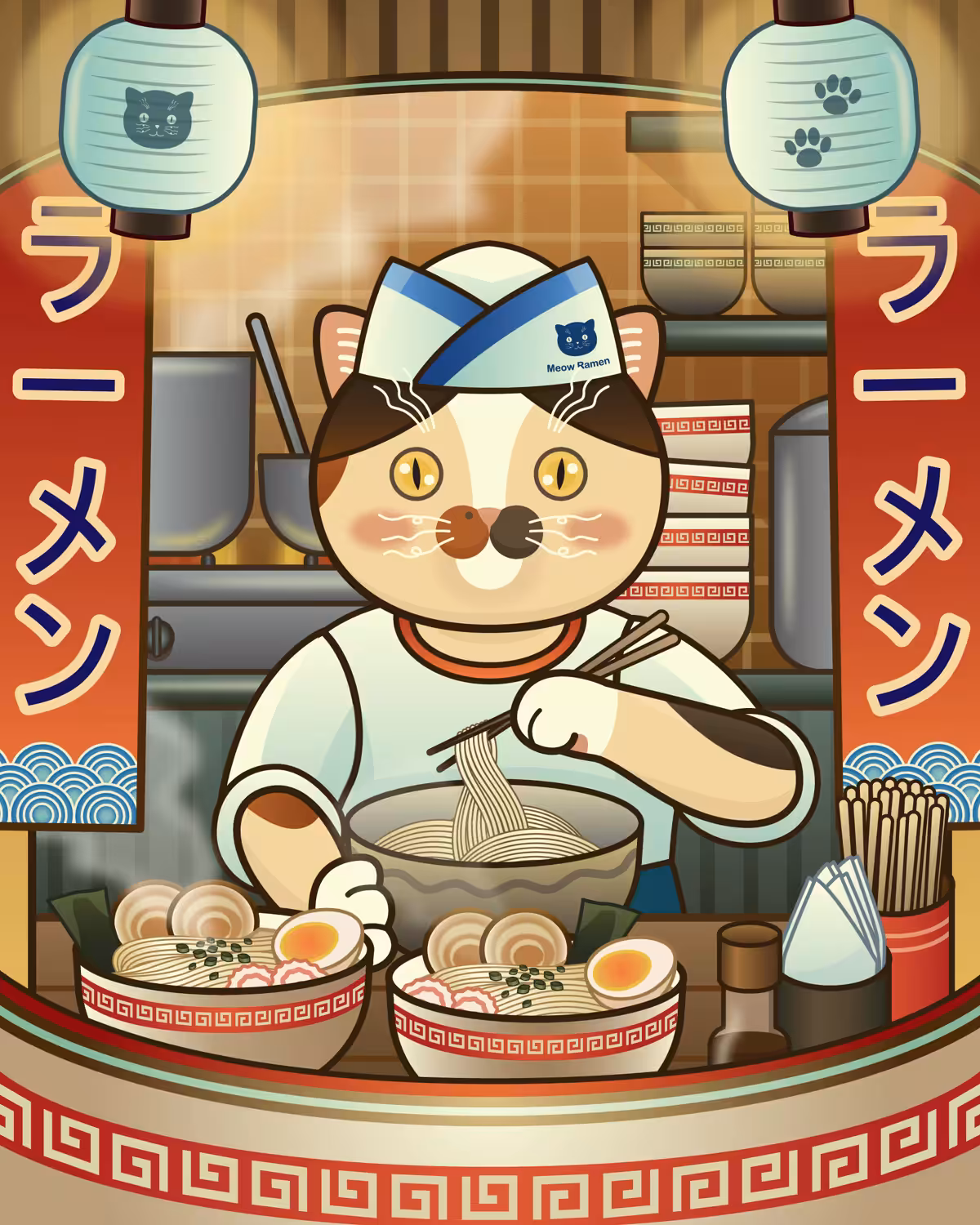 Ramen Chef Cat