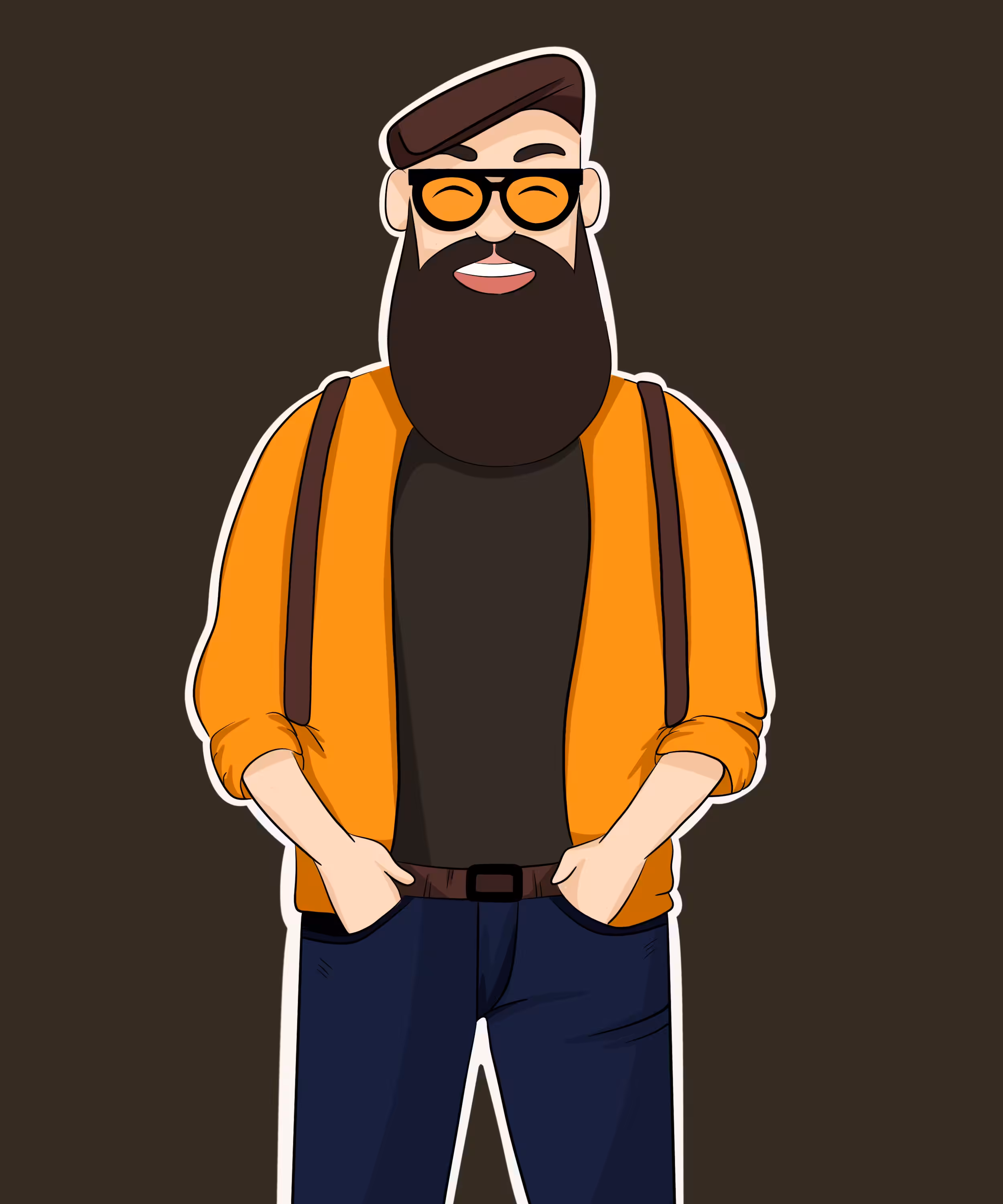 Cheerful bearded man