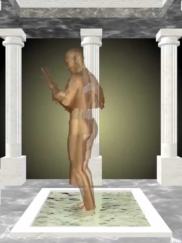 HeavenComputer: The Fading Robotic Old Bronze Woman #4571