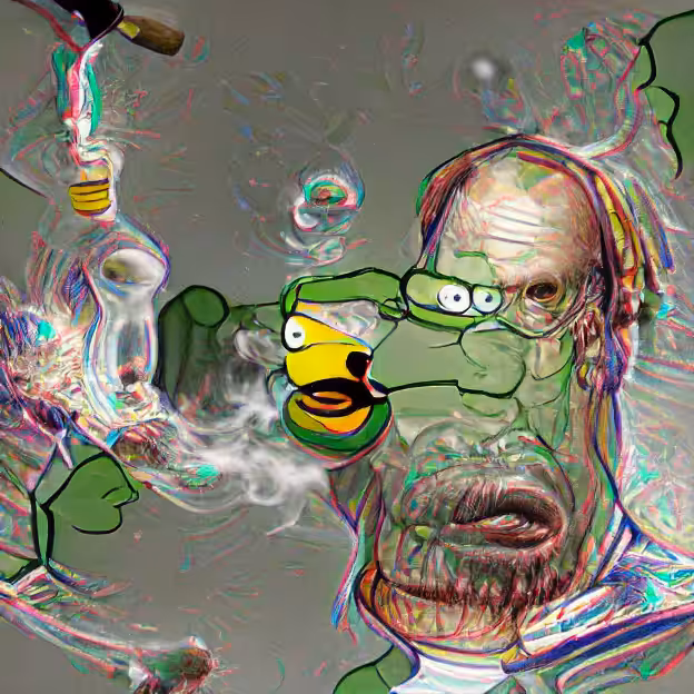 Rare Homer Pepe the Frog smoking meth