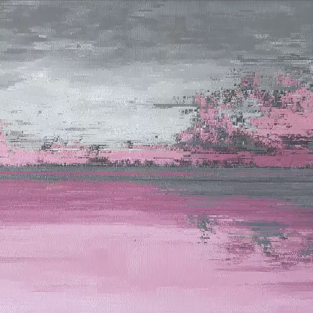 Pink Glitched Landscape
