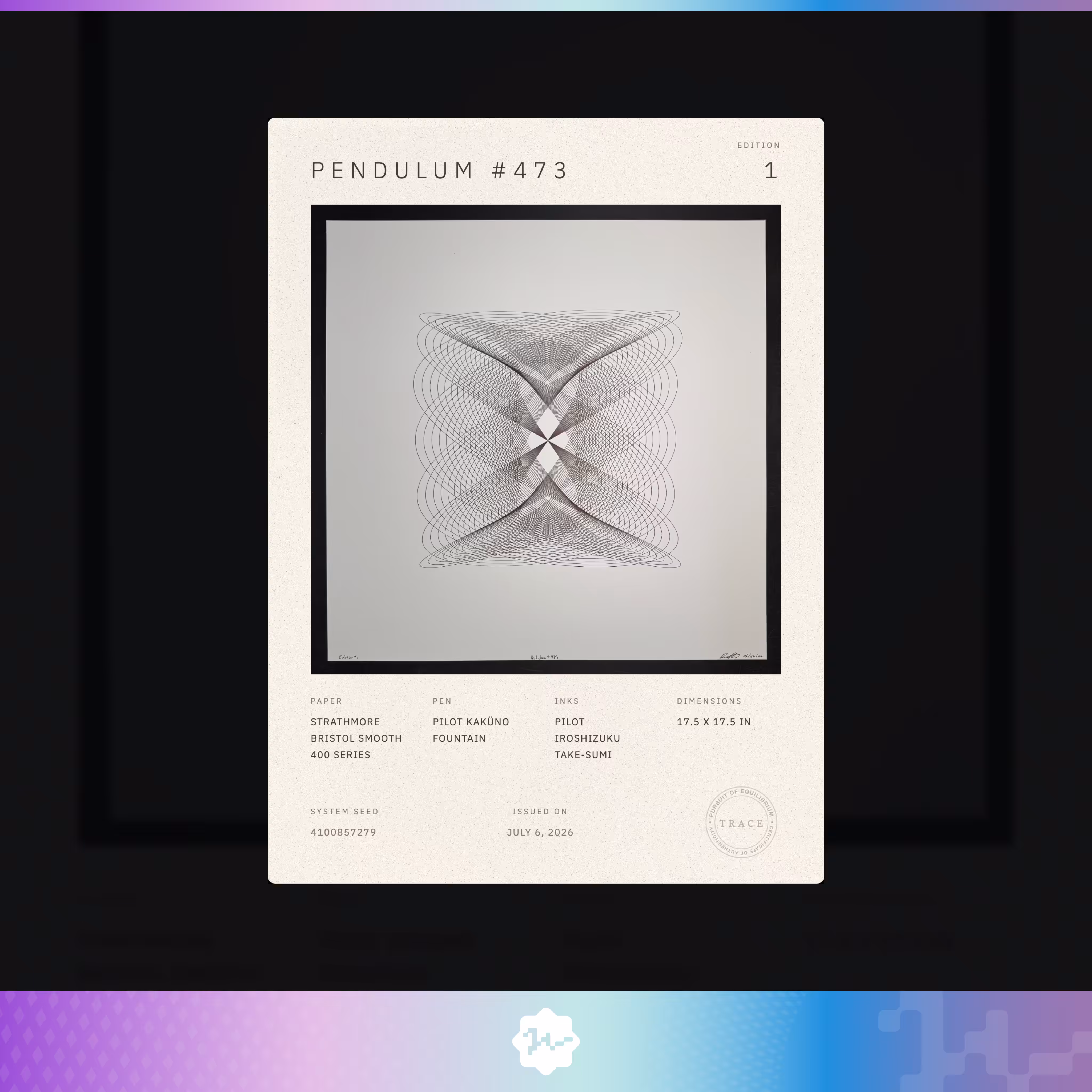 Certificate of Authenticity: Pendulum #473