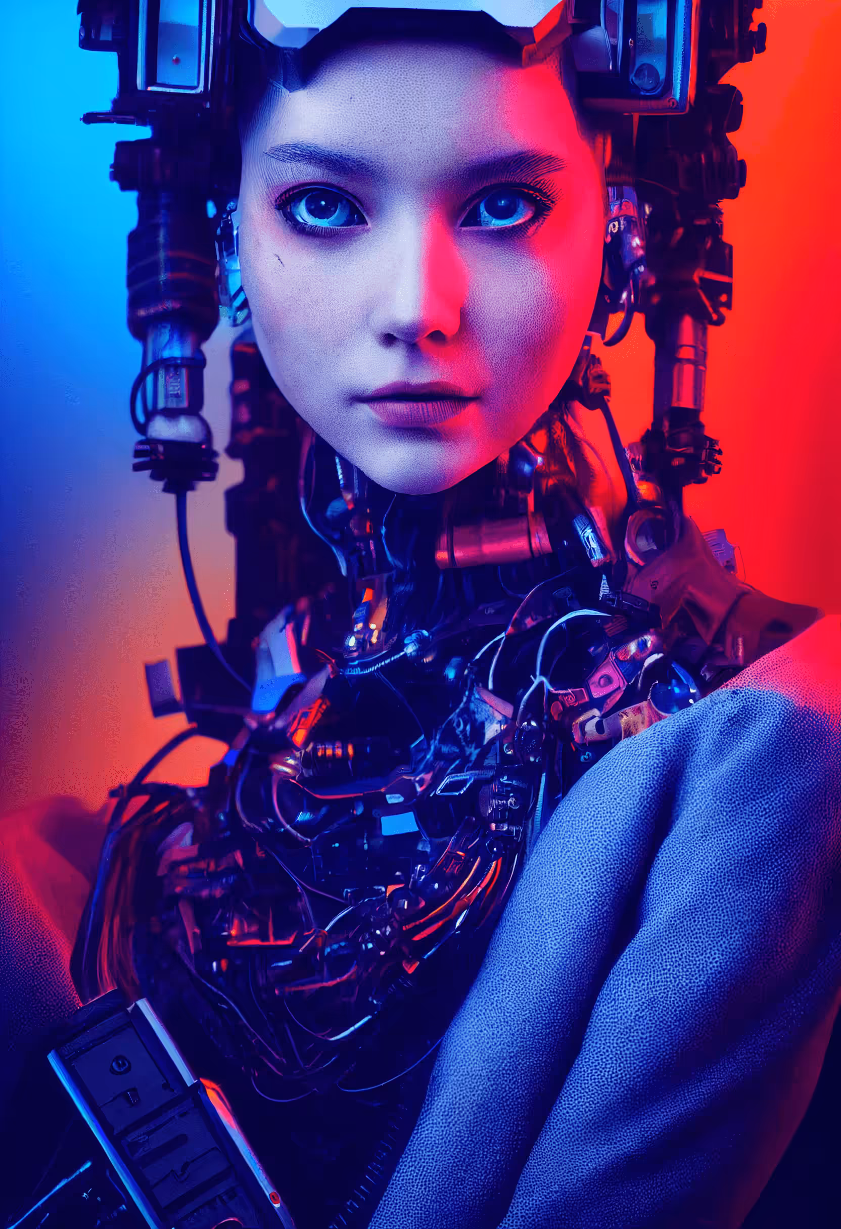 Neon Girl Cyborg