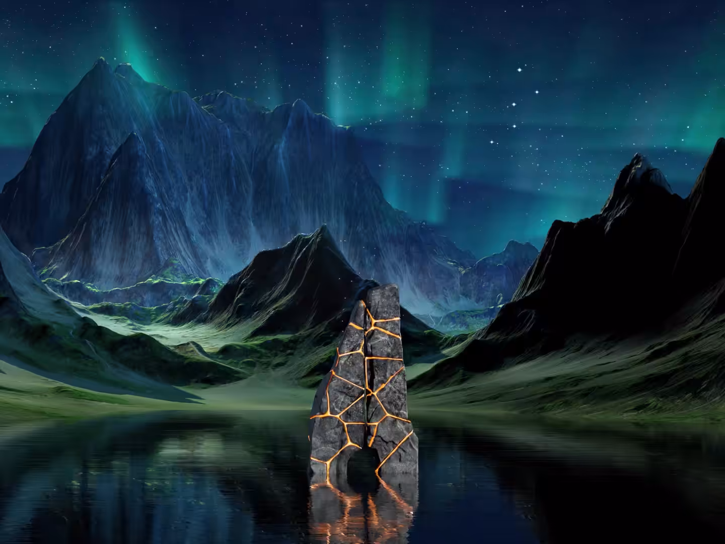 Aurora Borealis and the Tombstone