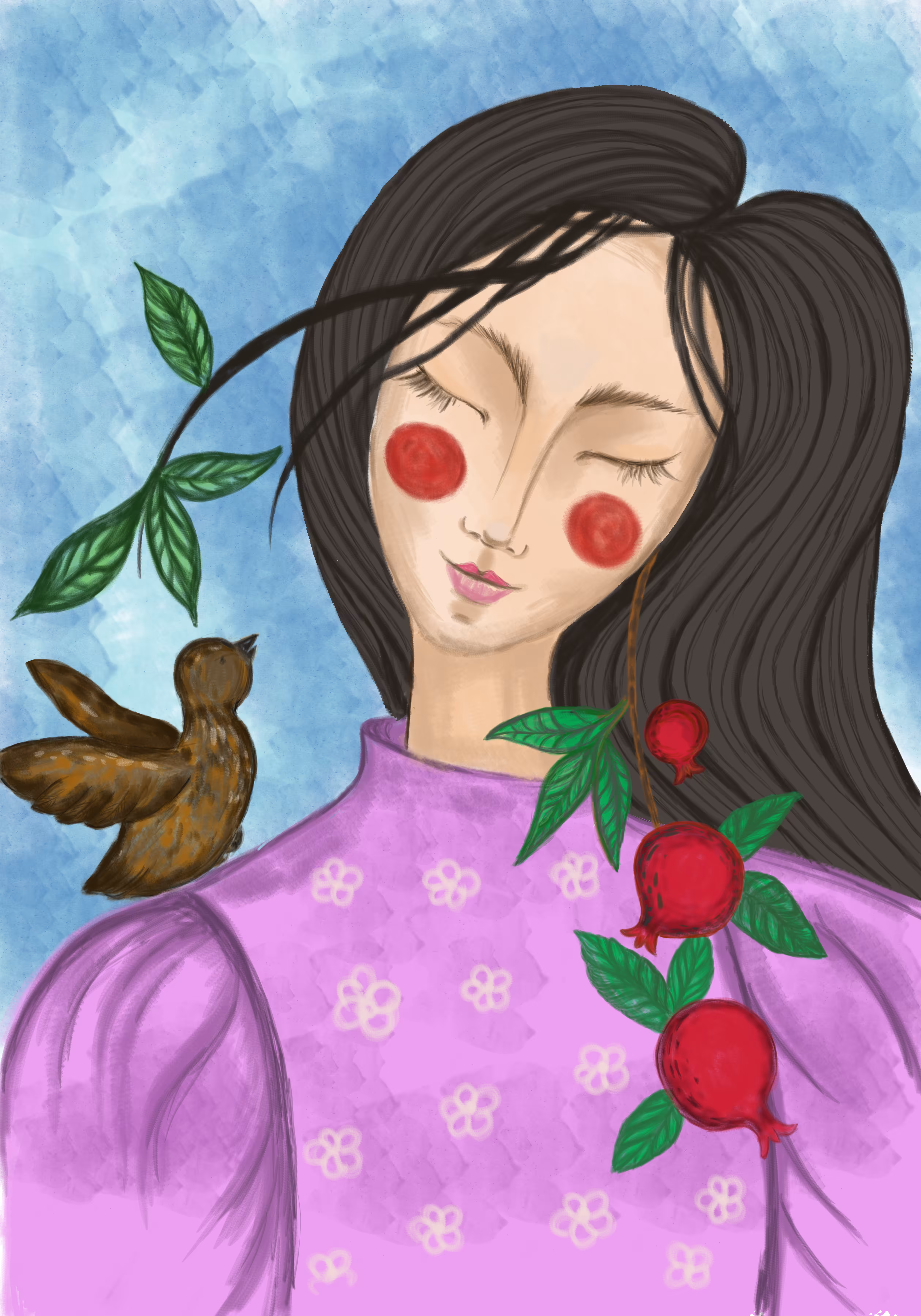 "pomegranate branch"