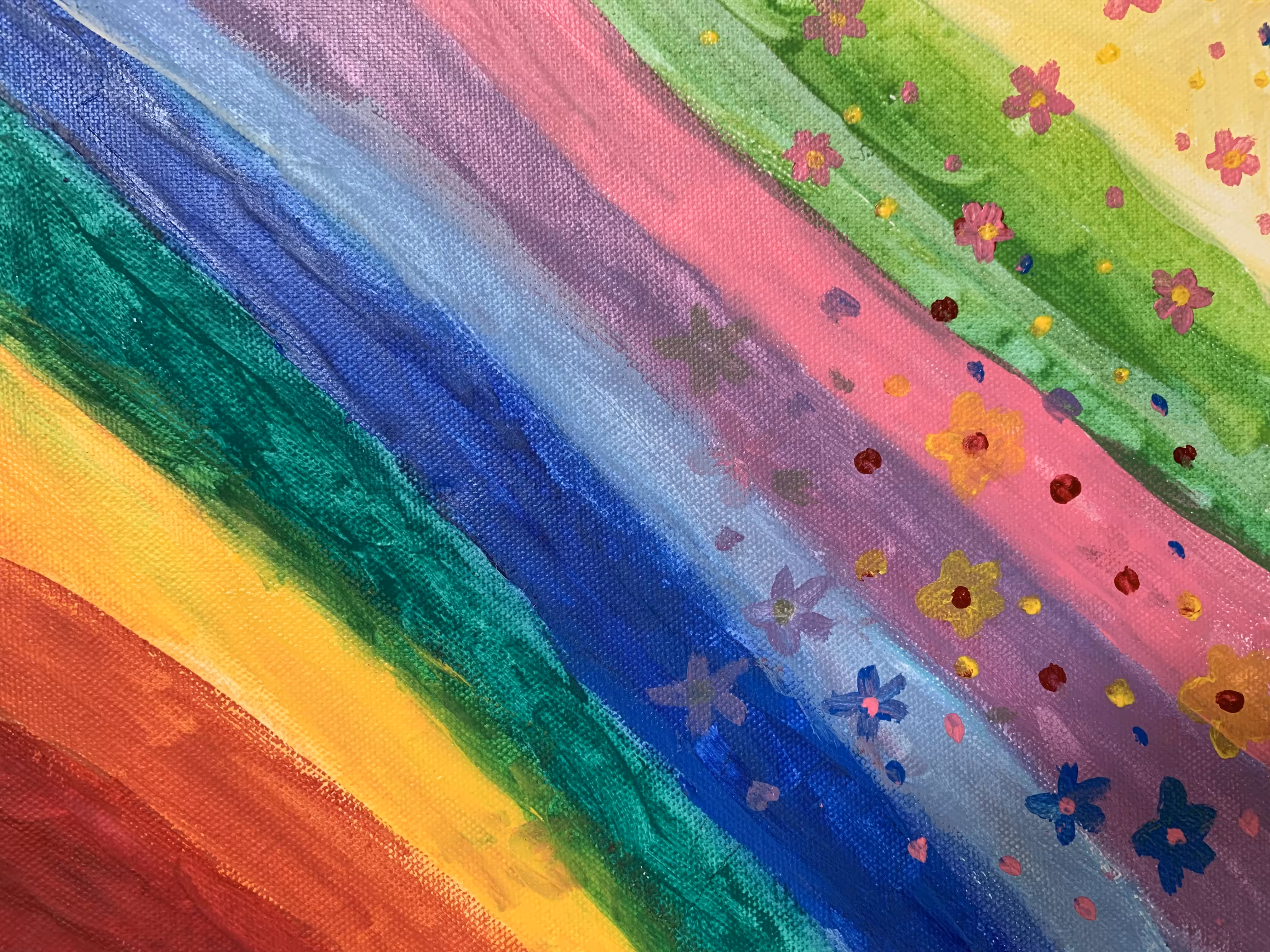rainbow with flower