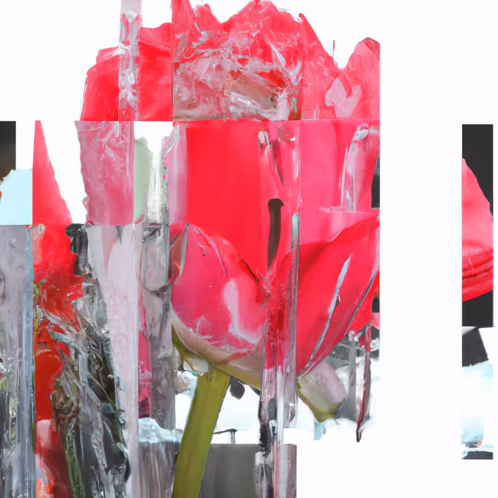 Three cycles: Red Flowers on a wall