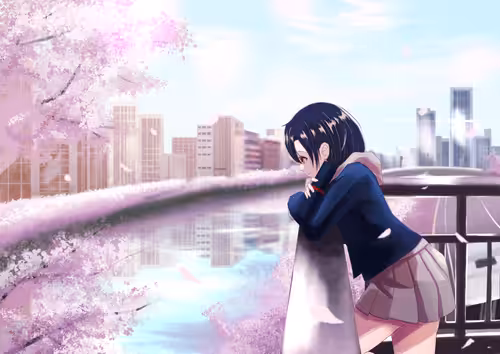 AKIBA girl collection: Girl under the cherry tree
