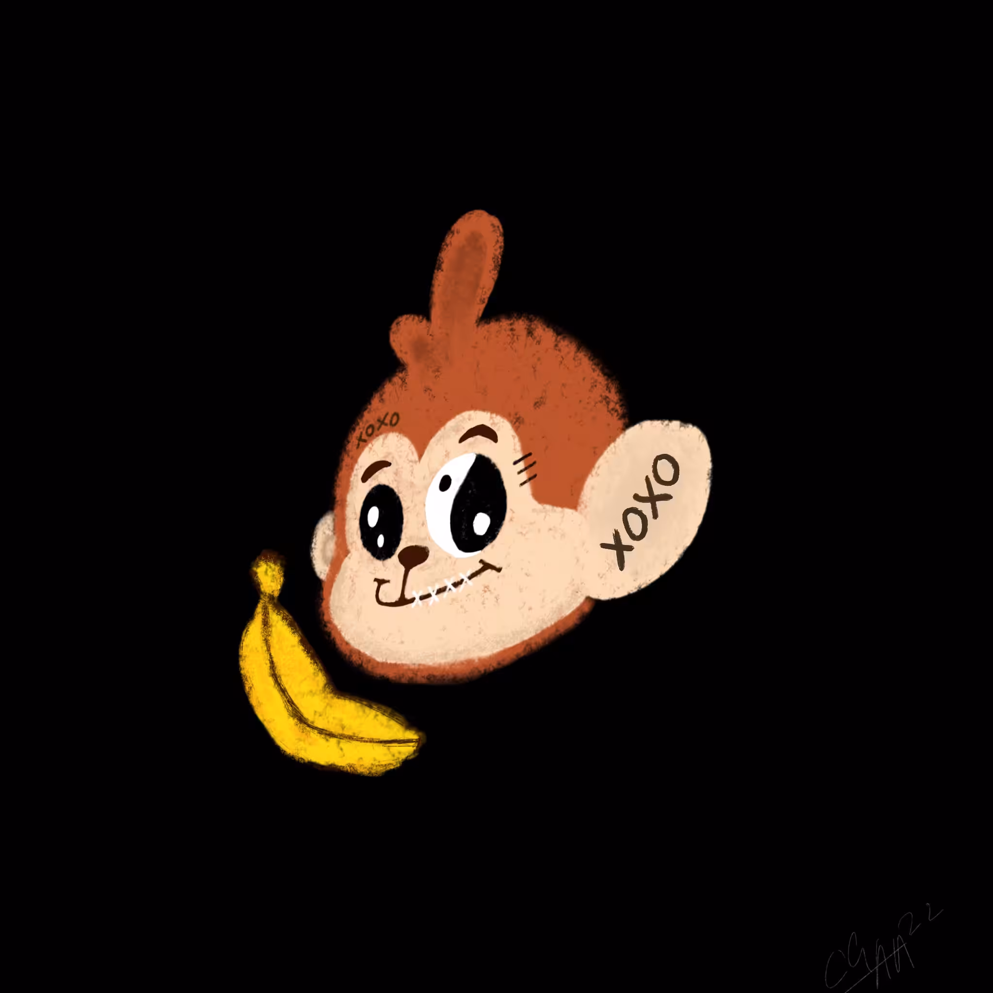 "Monkey Banana Skull"  - Crazy Skull WSA