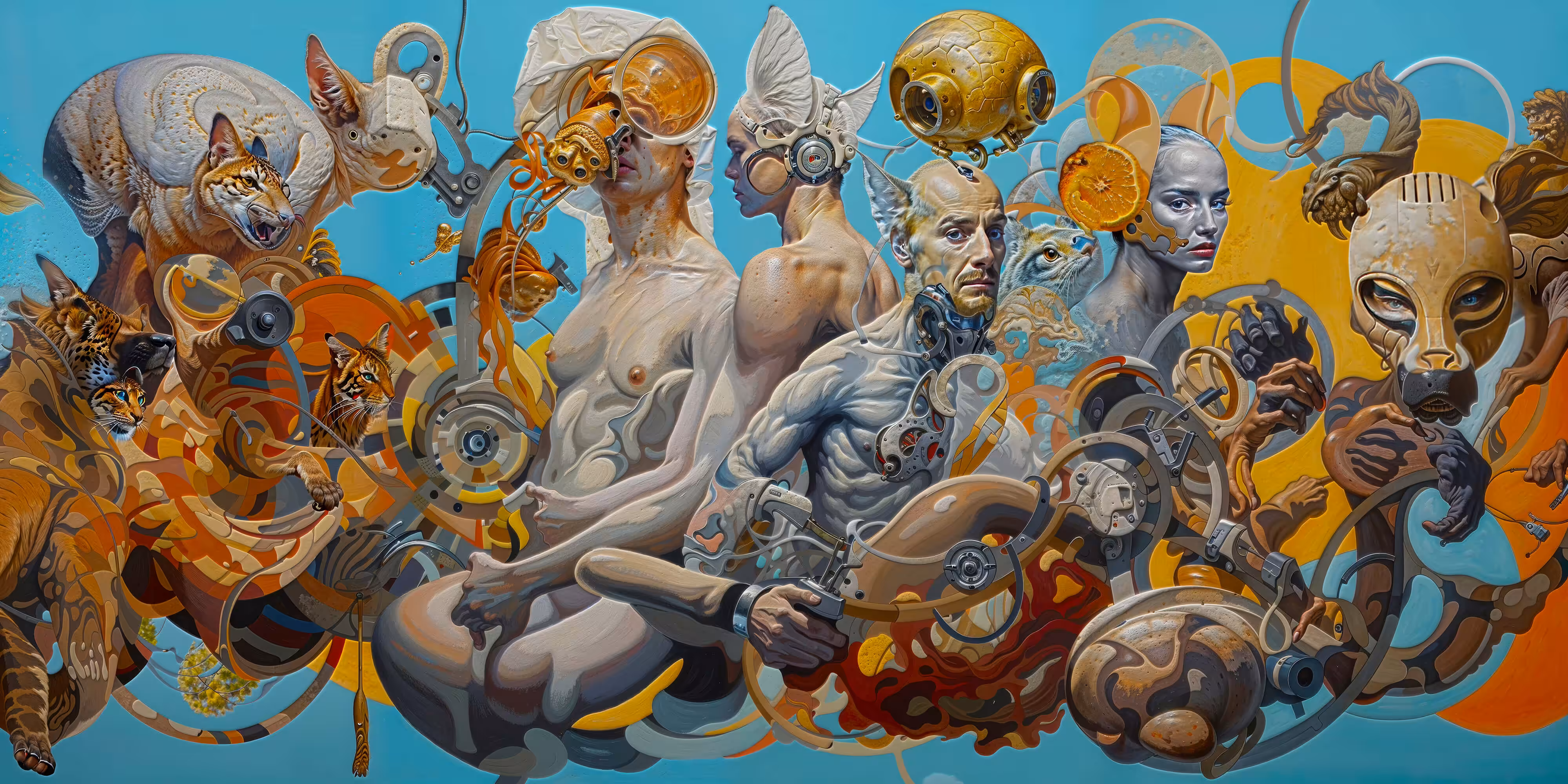 The Infinite Universe: Collage In Blue Yellow