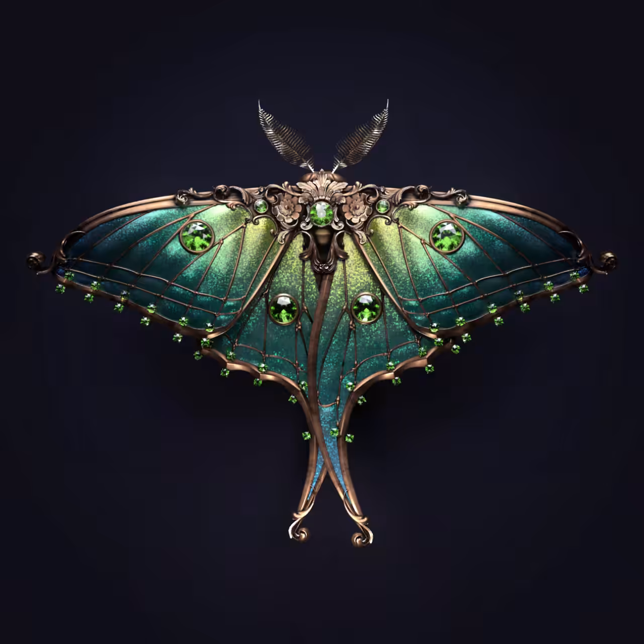 Teal Moth