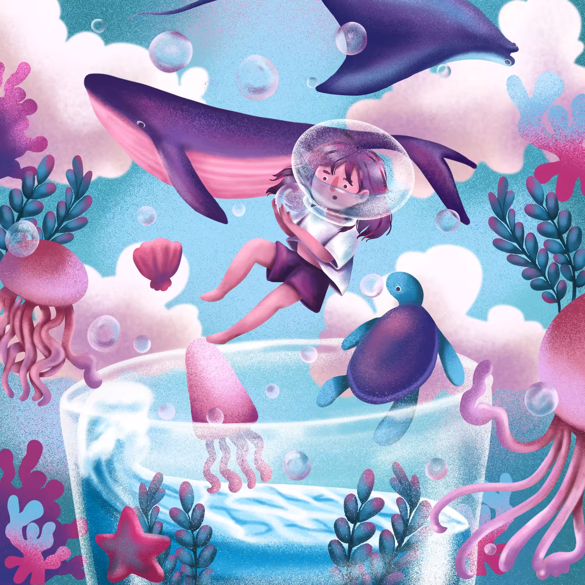 girl's sea creatures