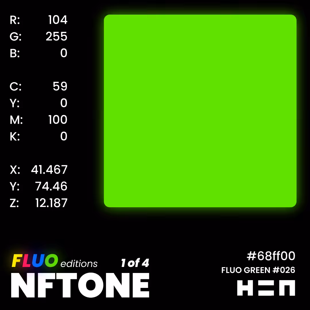 NFTONE - Fluo Green - #026 - H=N FLUO Editions - Classic Swatches Collection