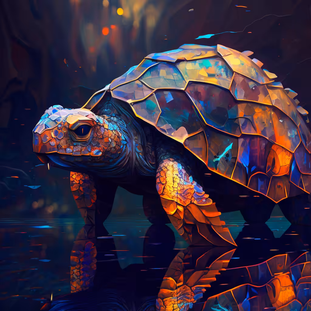 Psychedelic Art: Metallic Turtle