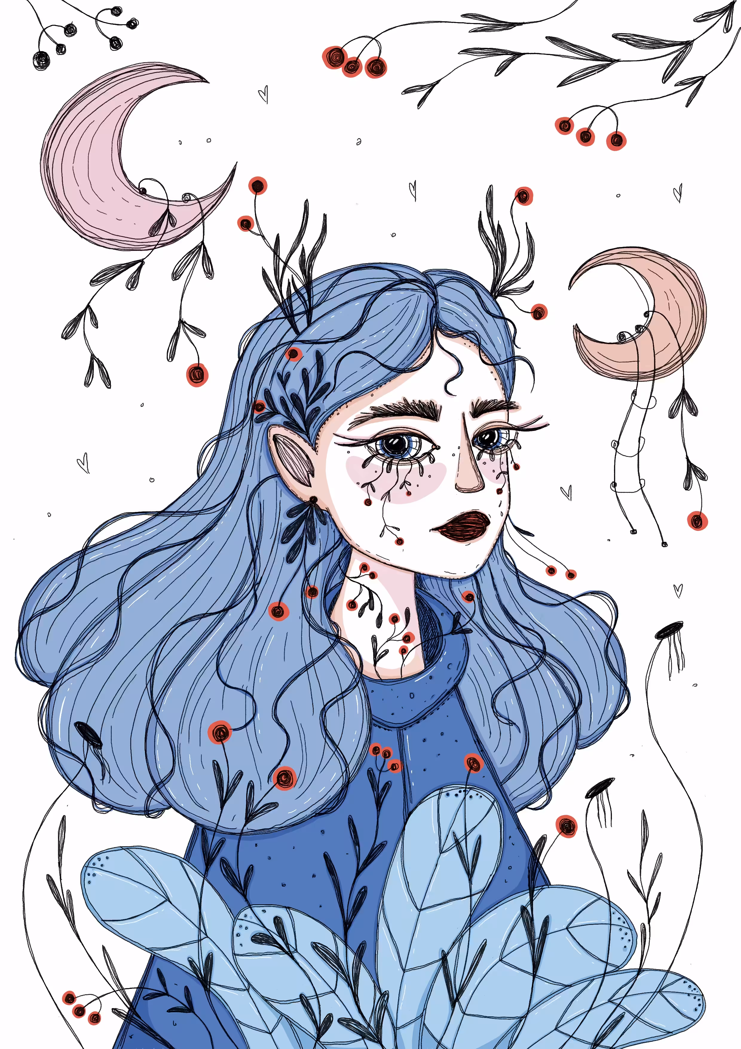 The lady in blue