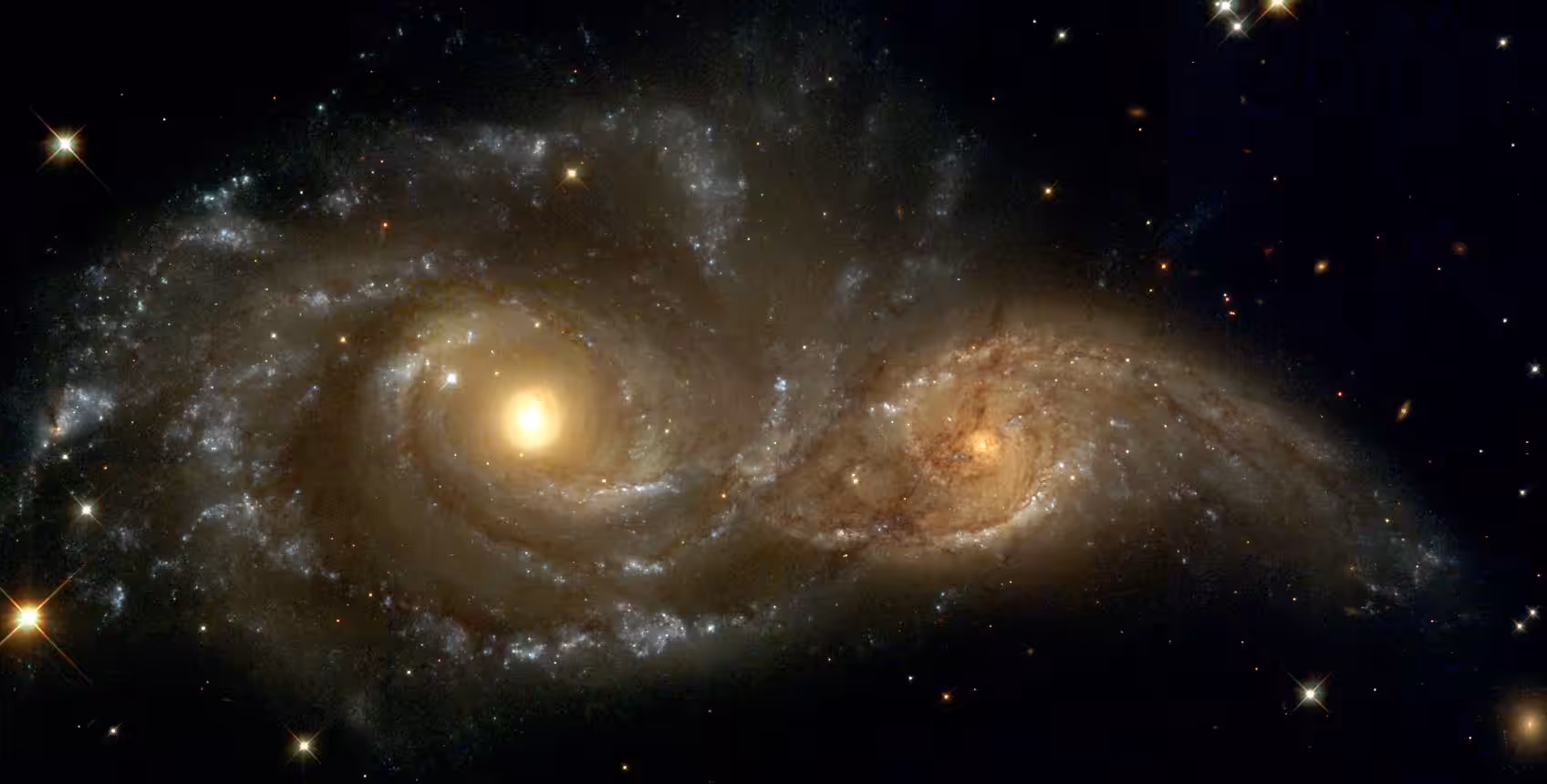 A grazing encounter between two spiral galaxies